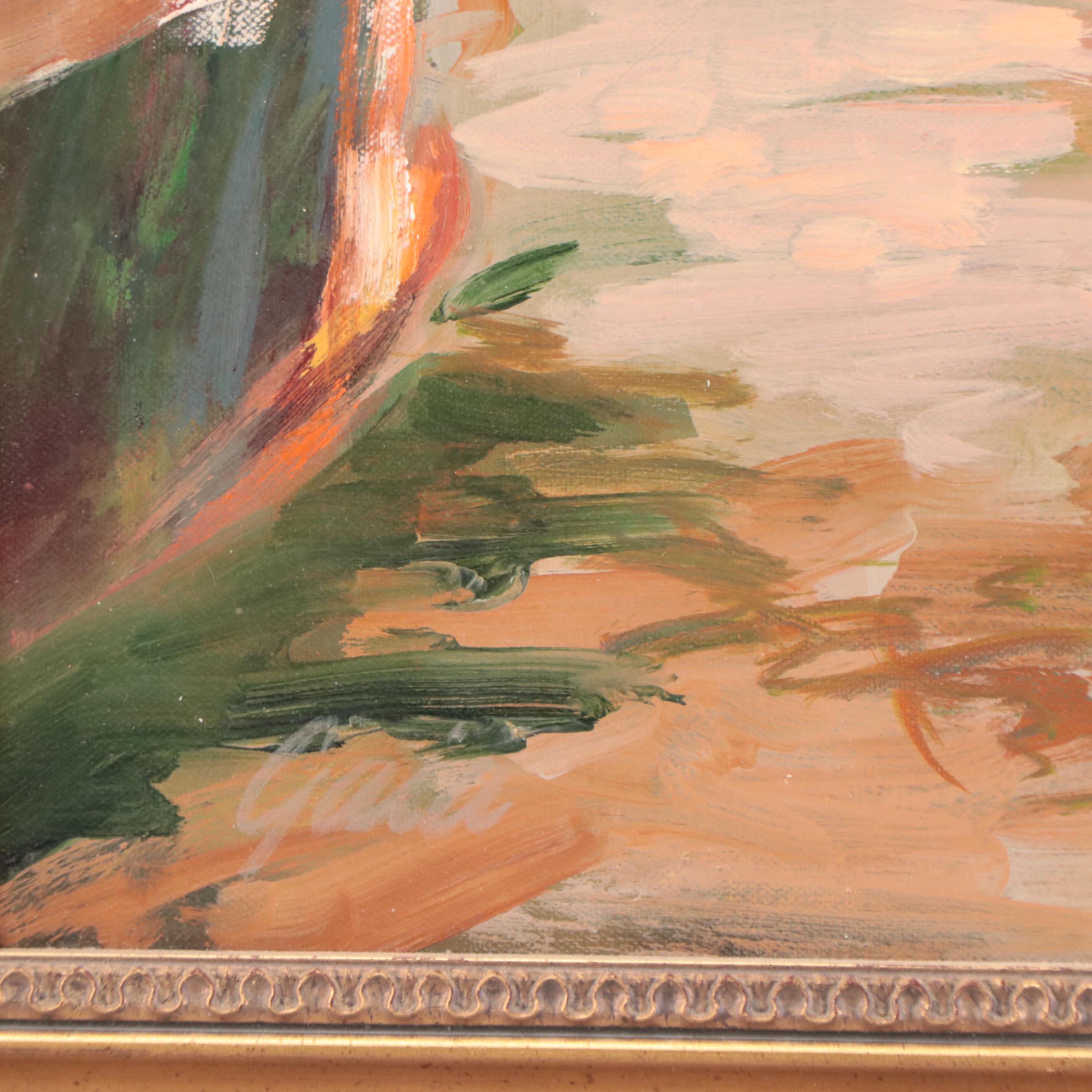 Gail "Gaia" Morrison Impressionist Style Harbor Scene Oil Painting