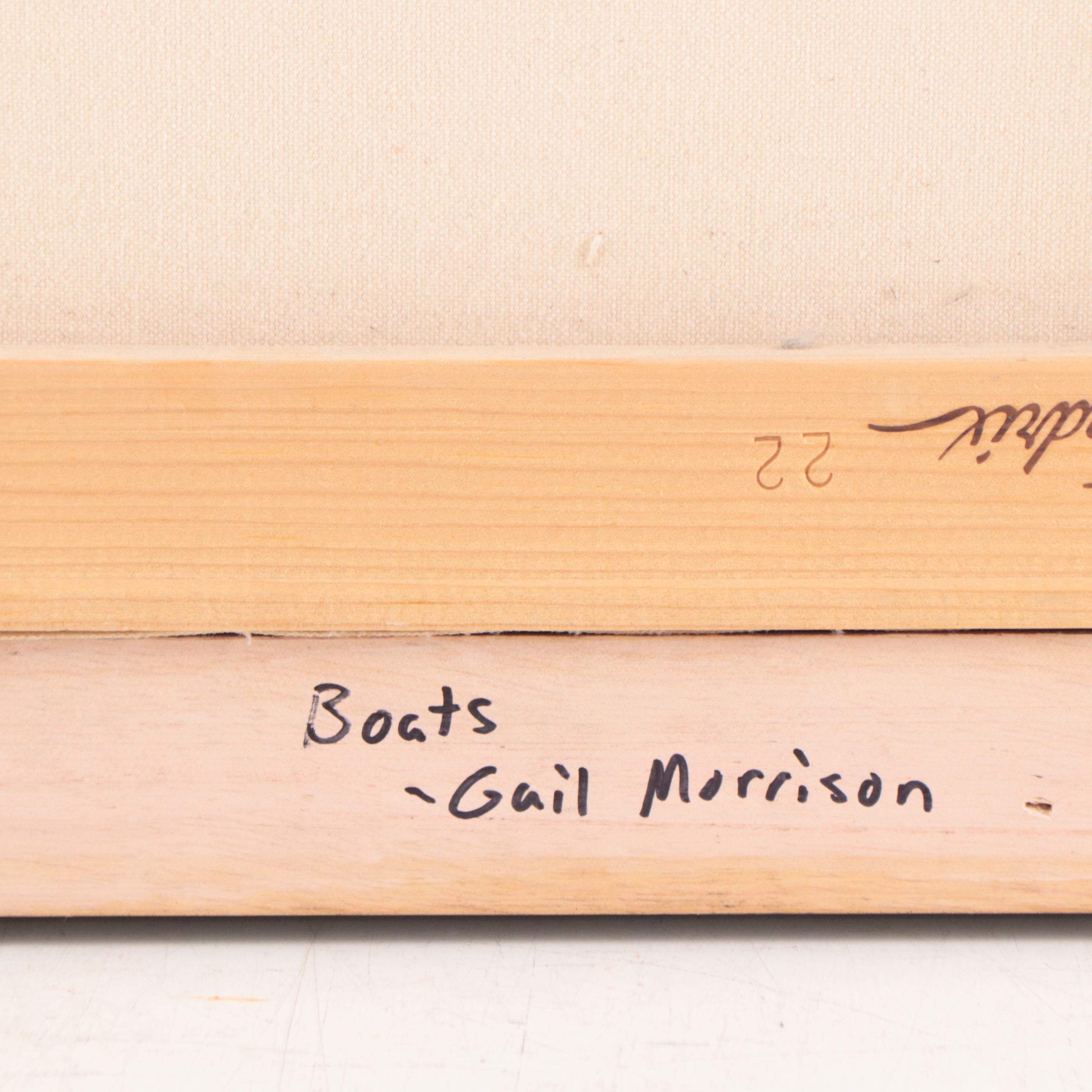 Gail "Gaia" Morrison Impressionist Style Harbor Scene Oil Painting