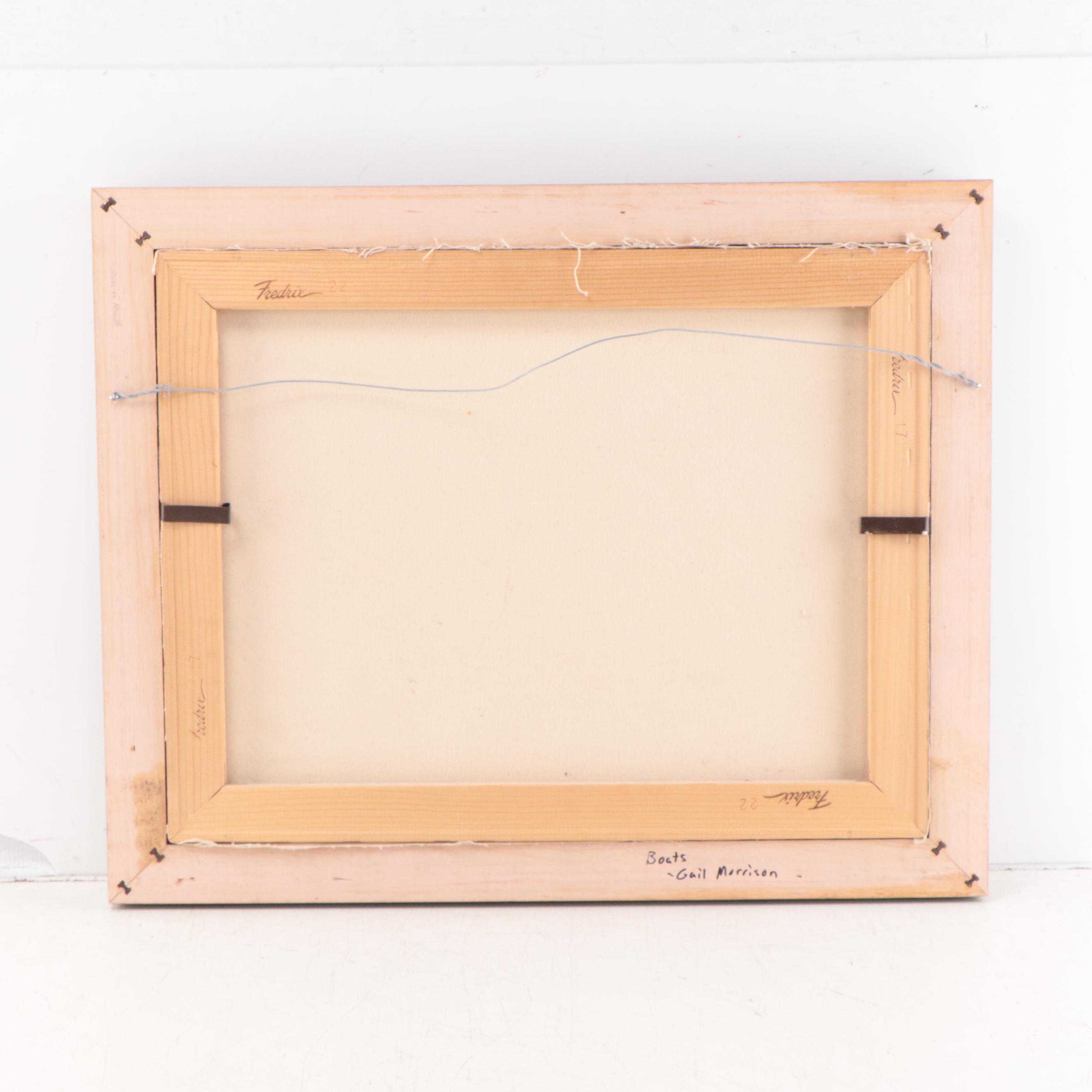 Gail "Gaia" Morrison Impressionist Style Harbor Scene Oil Painting