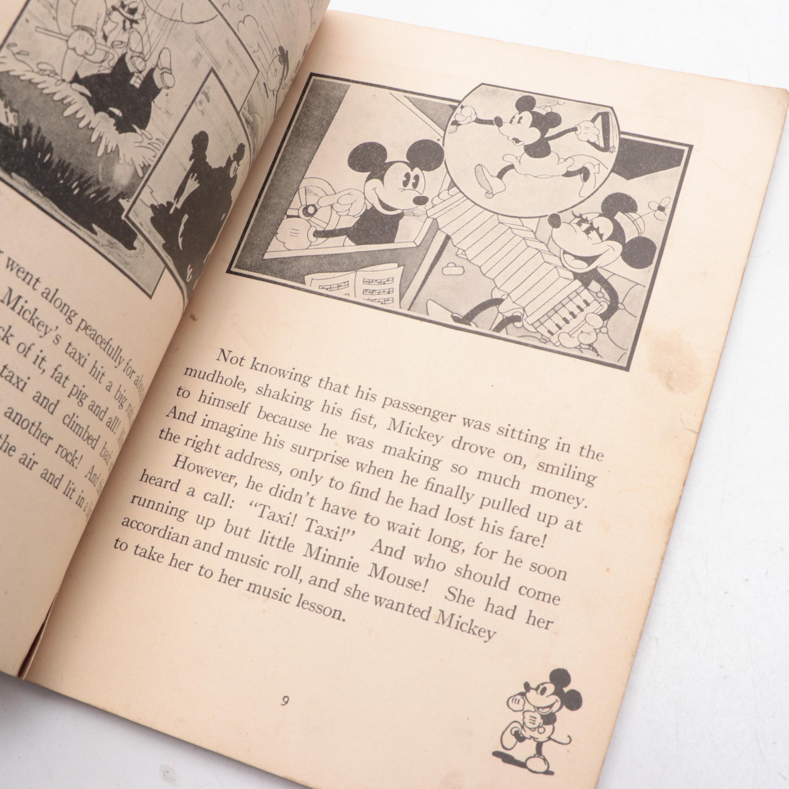 Illustrated "Mickey Mouse Story Book" with More Disney Books and Donald Duck Toy