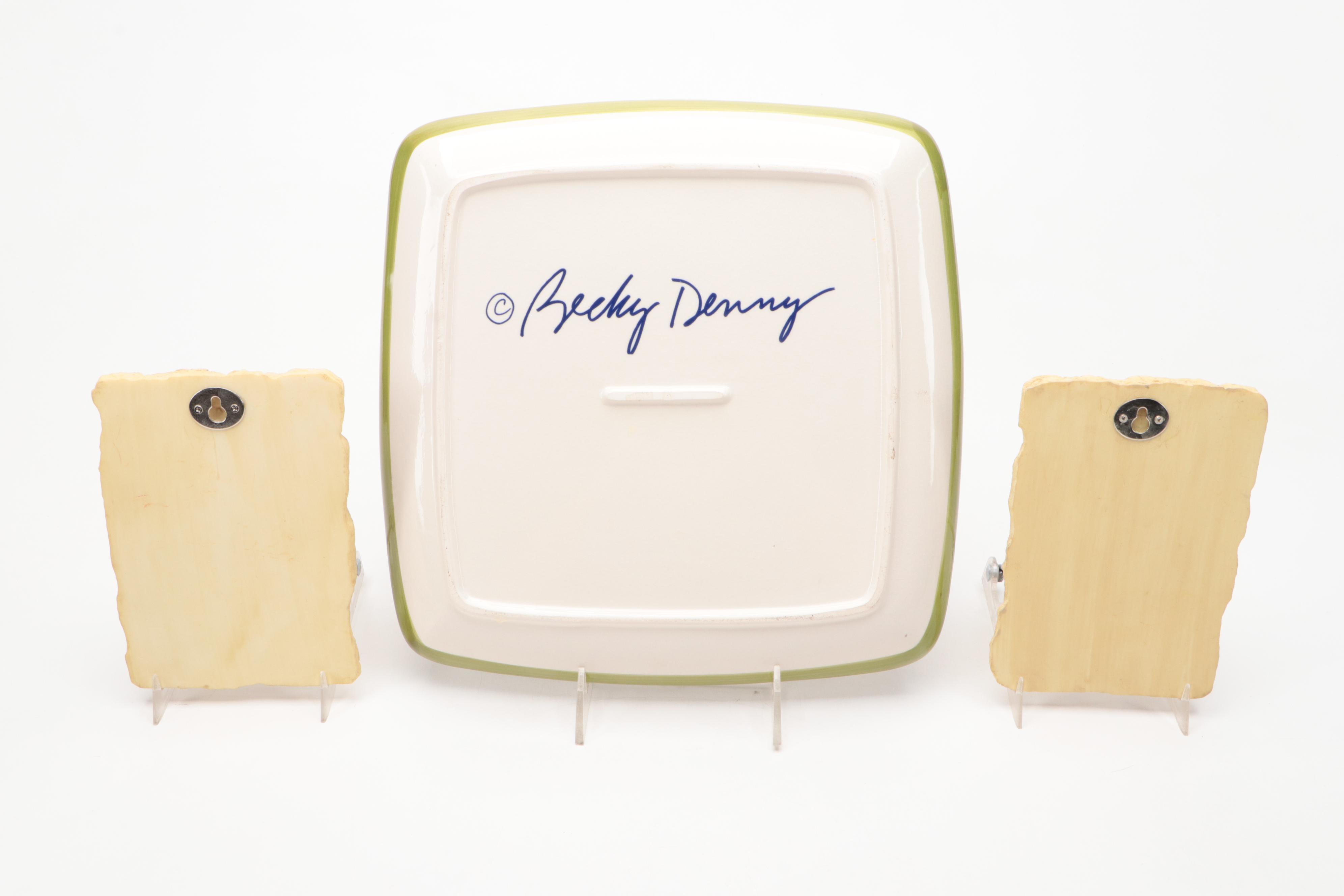 Gail Pittman "Hospitality" Ceramic Plates and Sugar with Other Home Décor