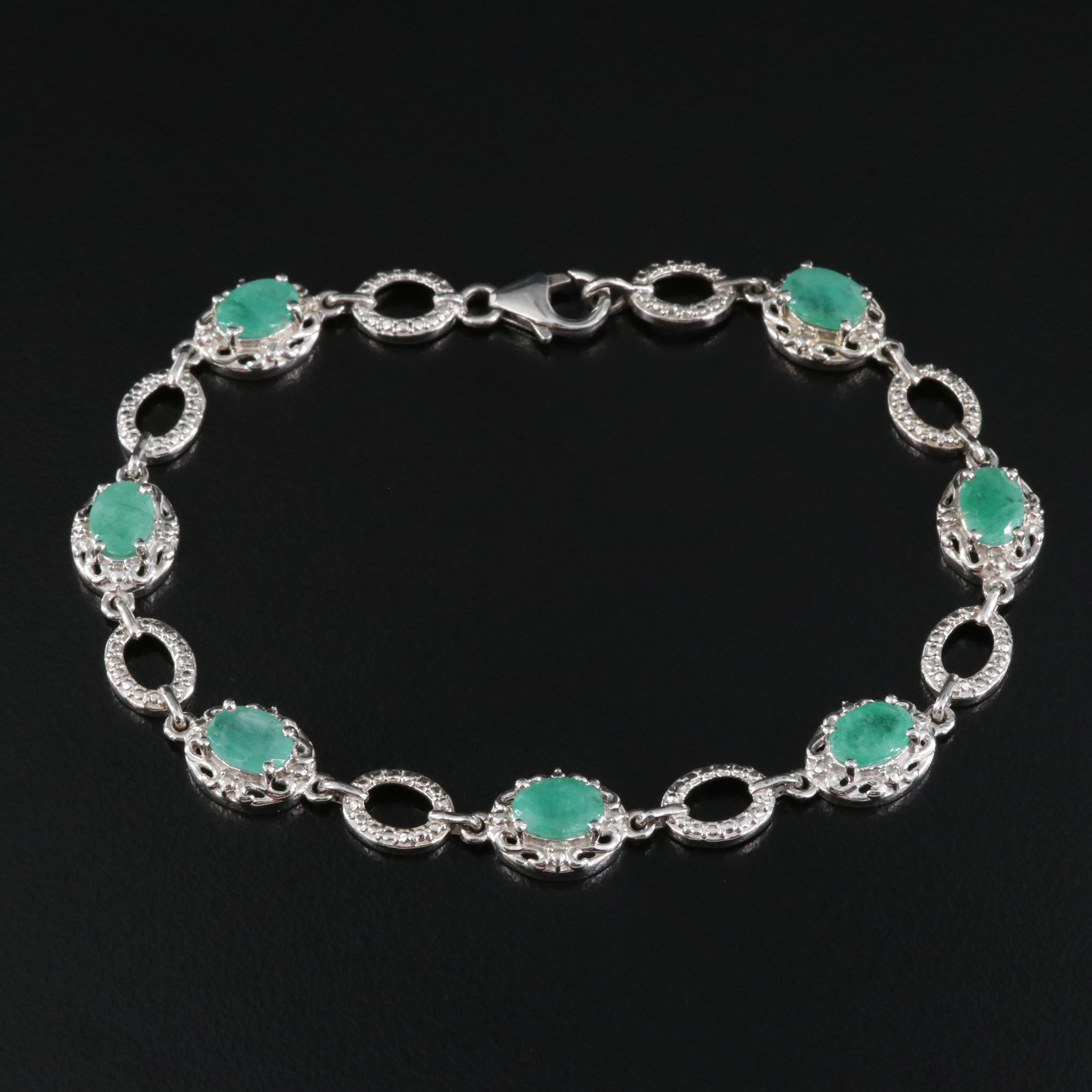Sterling Emerald Bracelet