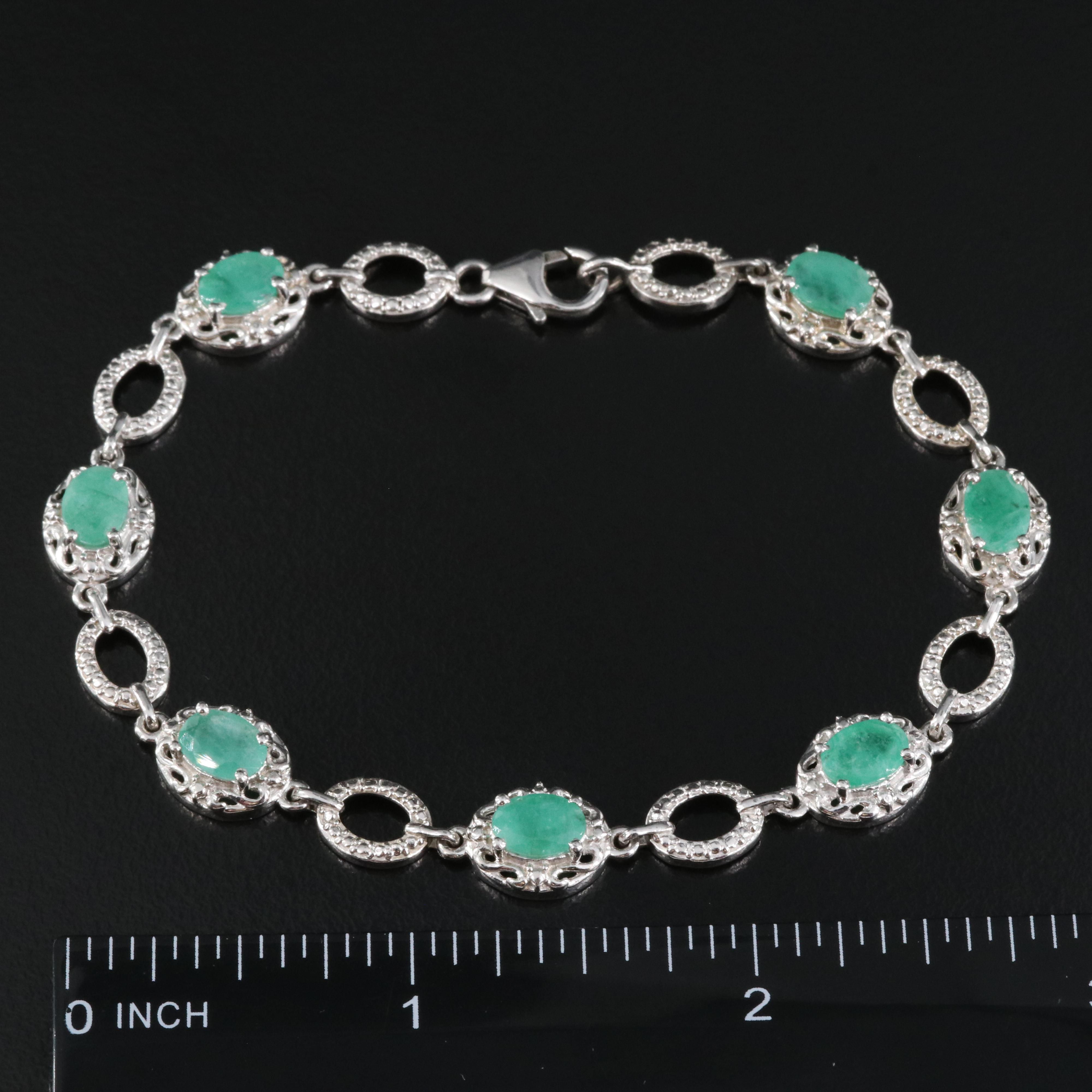 Sterling Emerald Bracelet