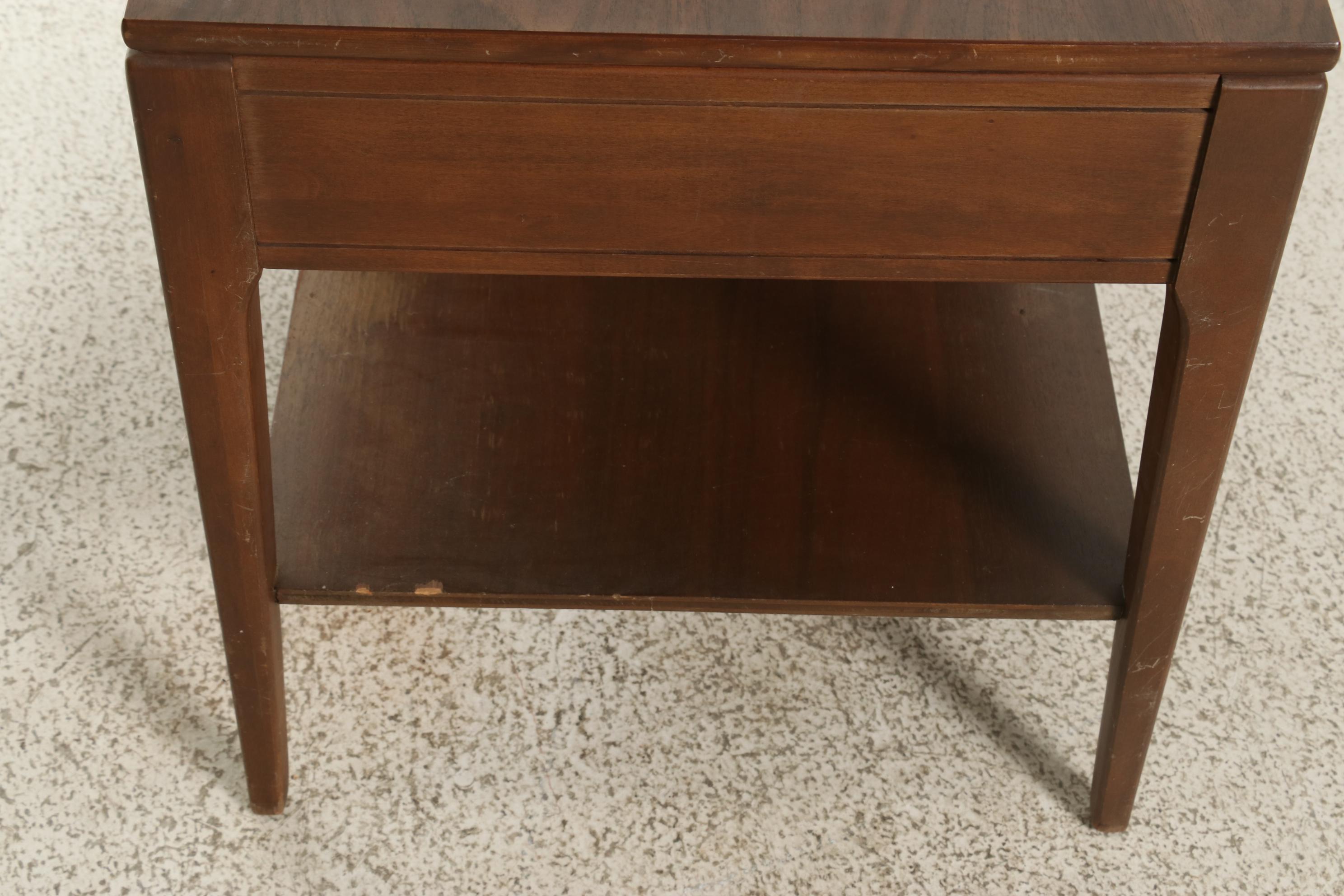 Mid Century Modern Style Mersman Walnut Laminate Side Table, Mid-20th Century