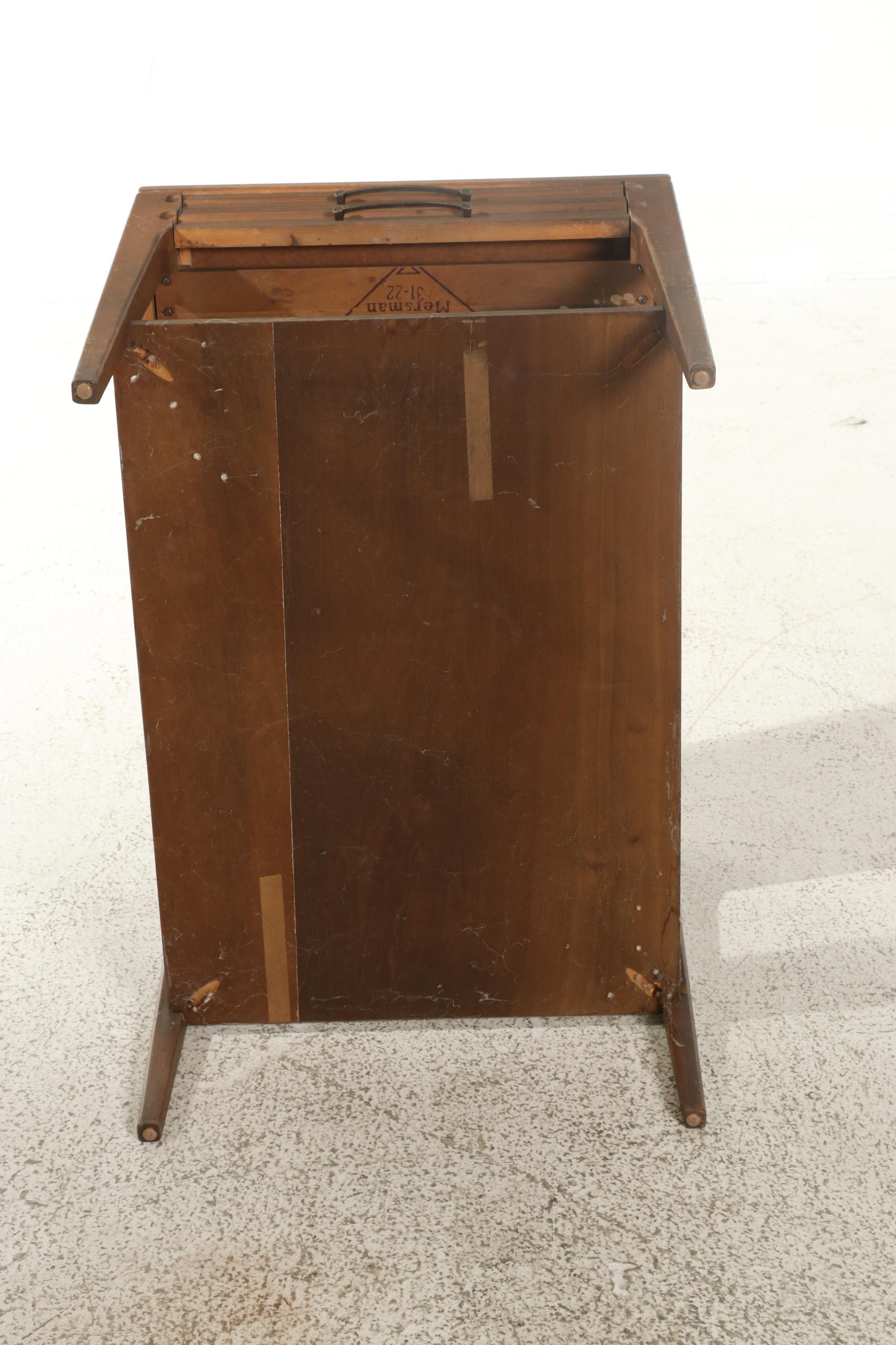 Mid Century Modern Style Mersman Walnut Laminate Side Table, Mid-20th Century