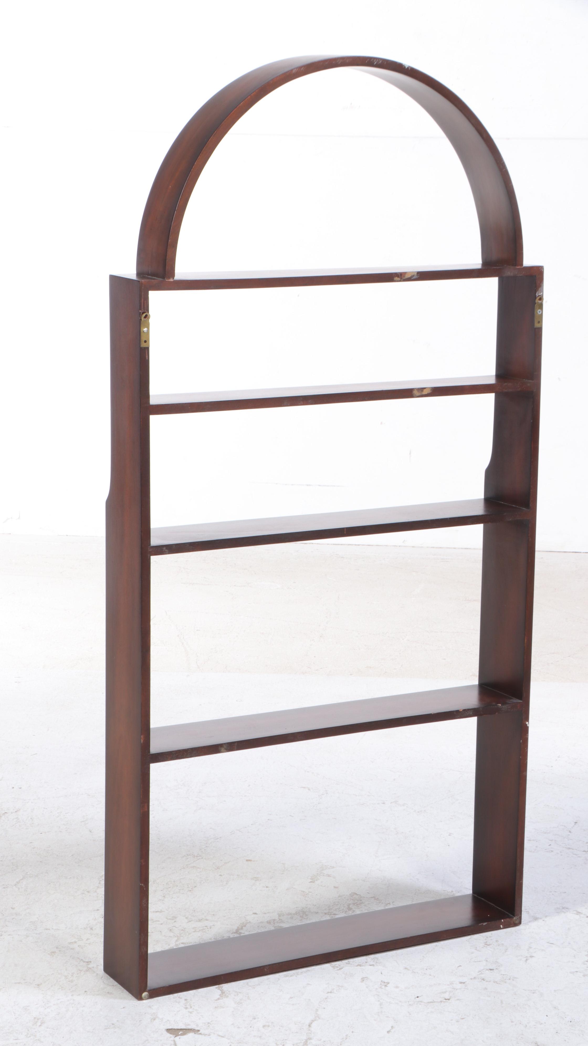 Mahogany Arched Wall Shelf, Late 20th Century