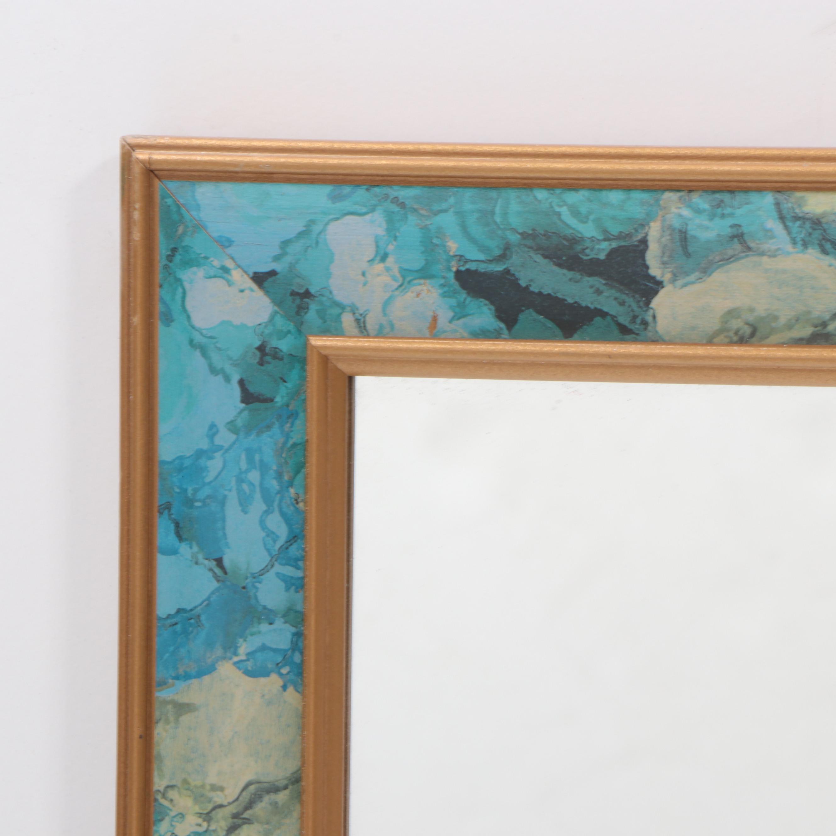 Parcel-Gilt Wood Framed Rectangular Wall Mirror