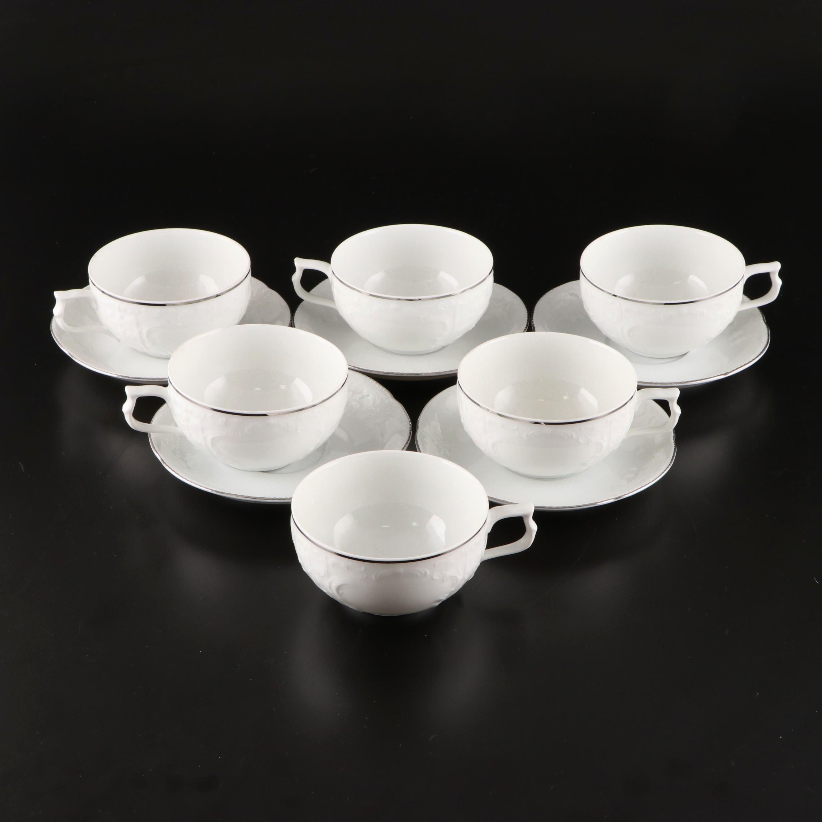 Rosenthal "Sanssouci White" Porcelain Cups and Saucers