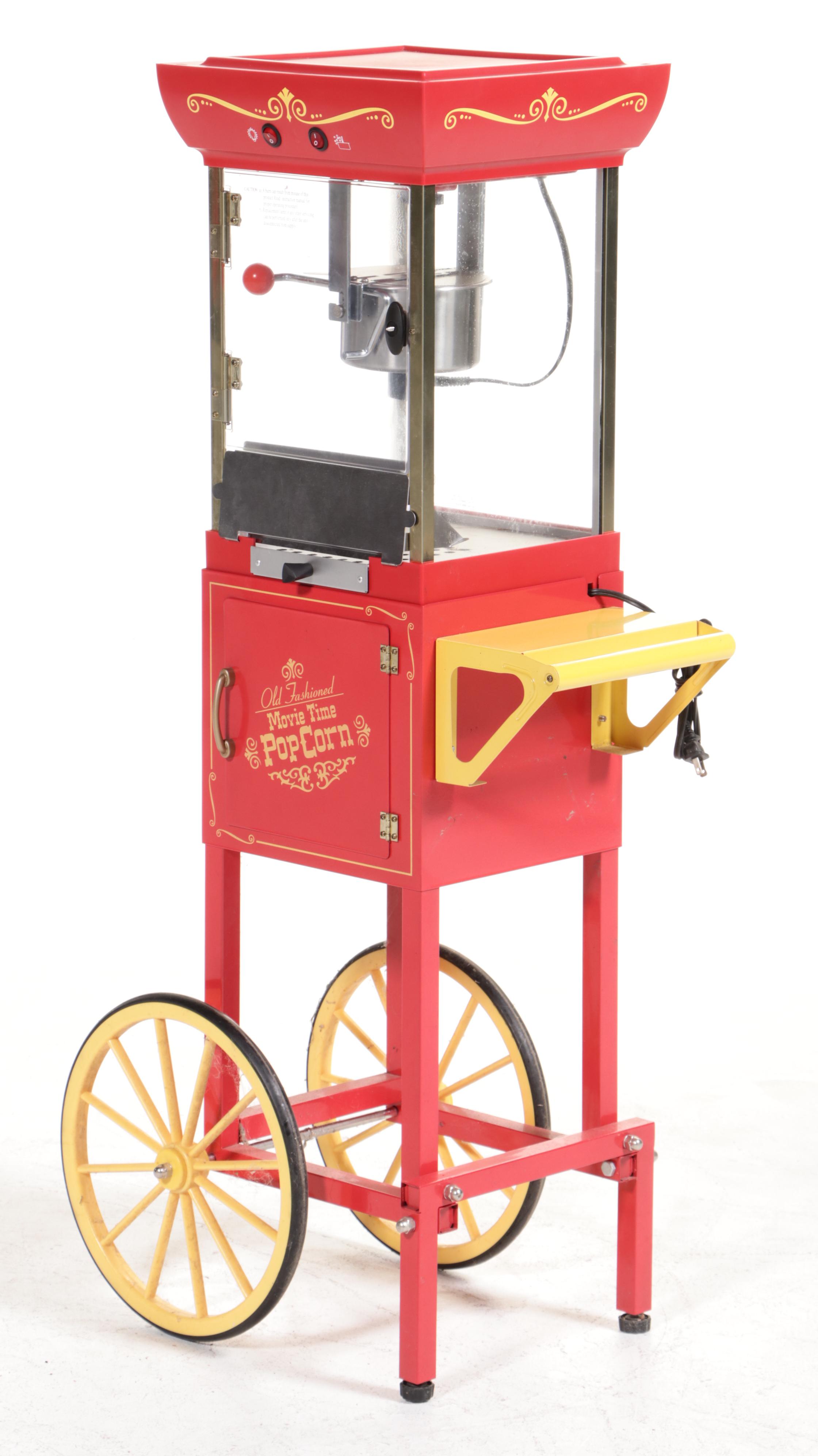 Old Fashioned Movie Popcorn Machine and Carousel Gumball Candy Dispenser
