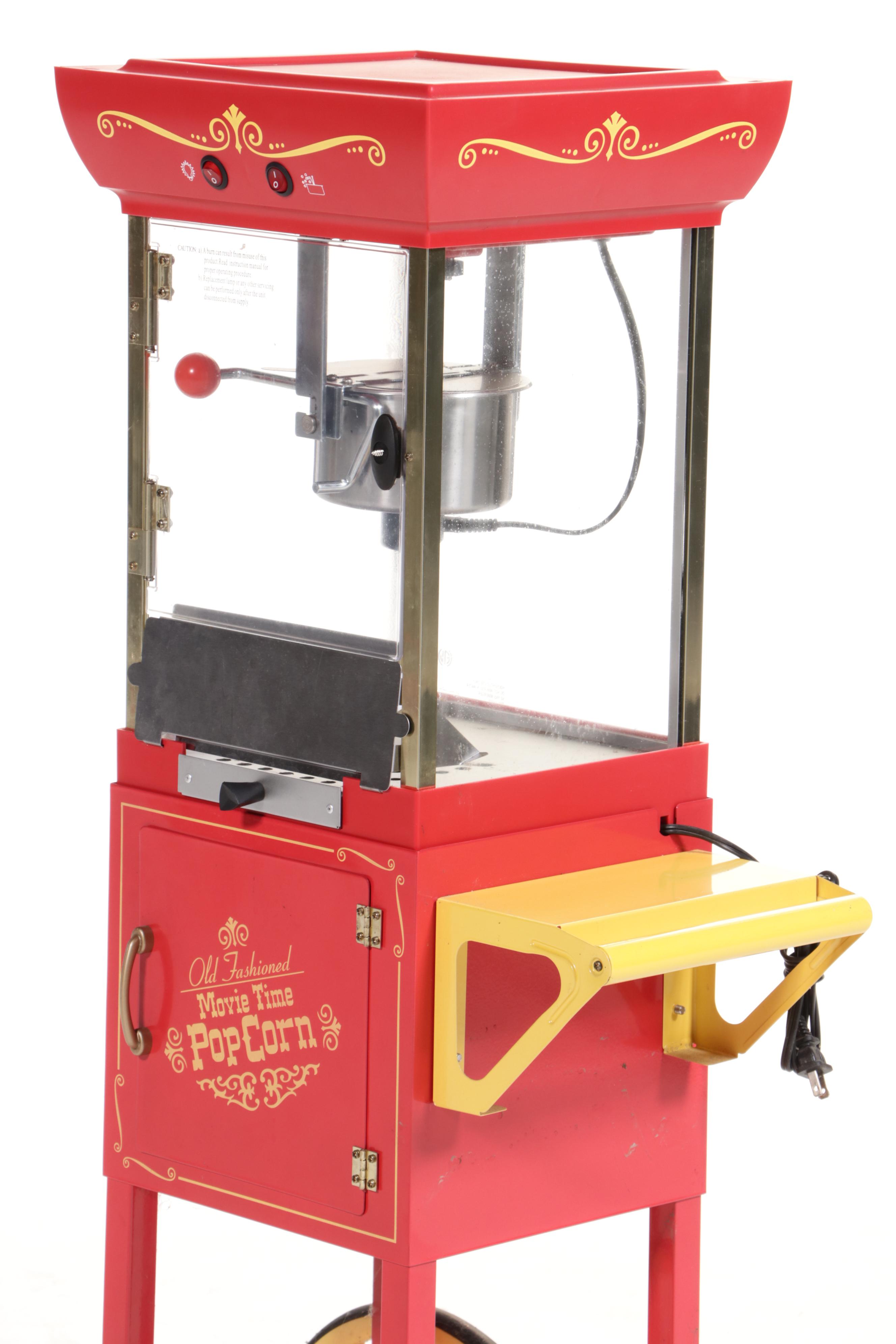Old Fashioned Movie Popcorn Machine and Carousel Gumball Candy Dispenser