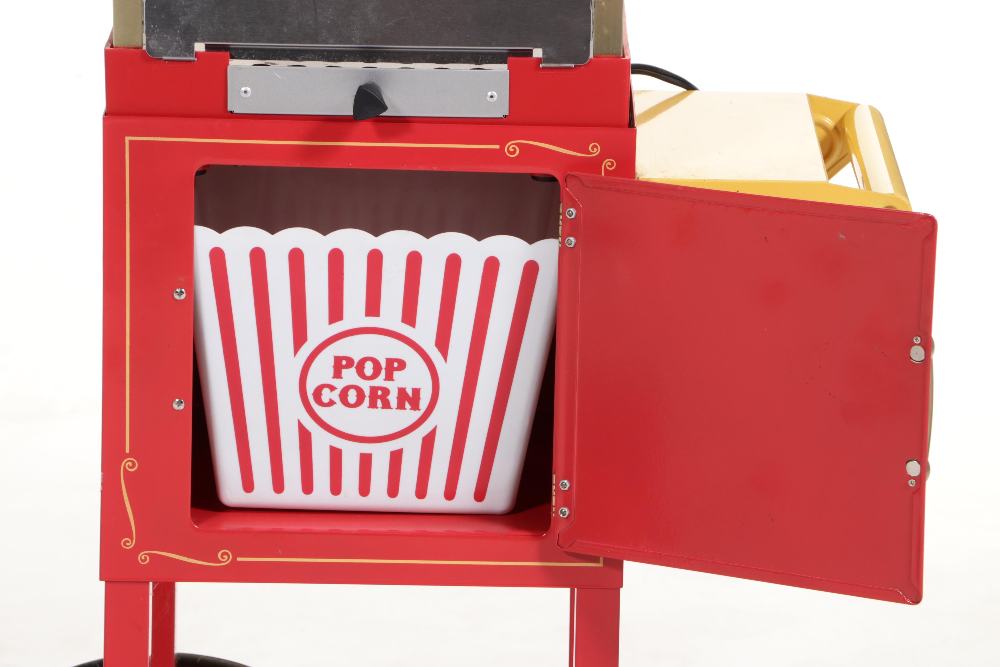 Old Fashioned Movie Popcorn Machine and Carousel Gumball Candy Dispenser