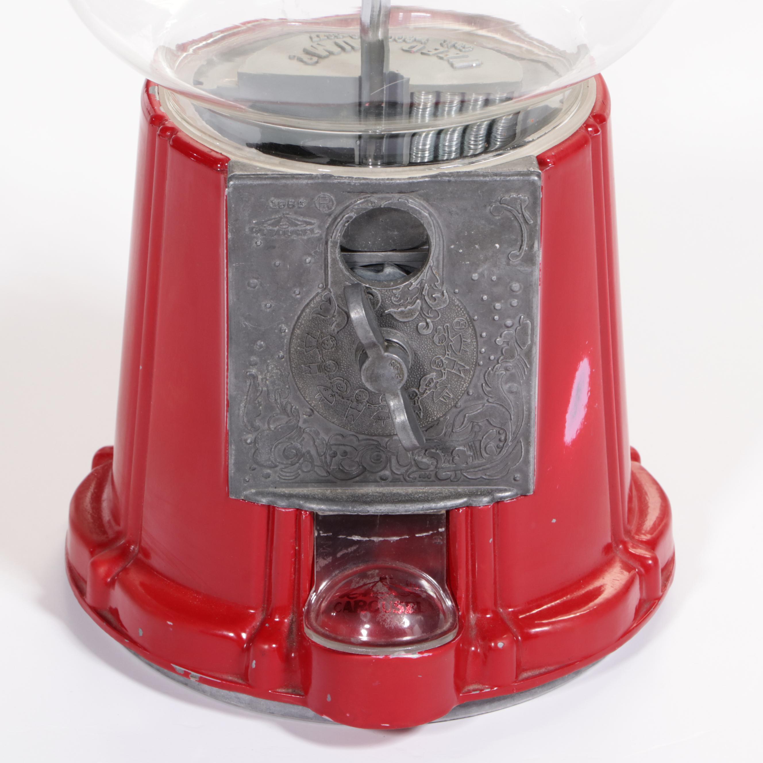 Old Fashioned Movie Popcorn Machine and Carousel Gumball Candy Dispenser