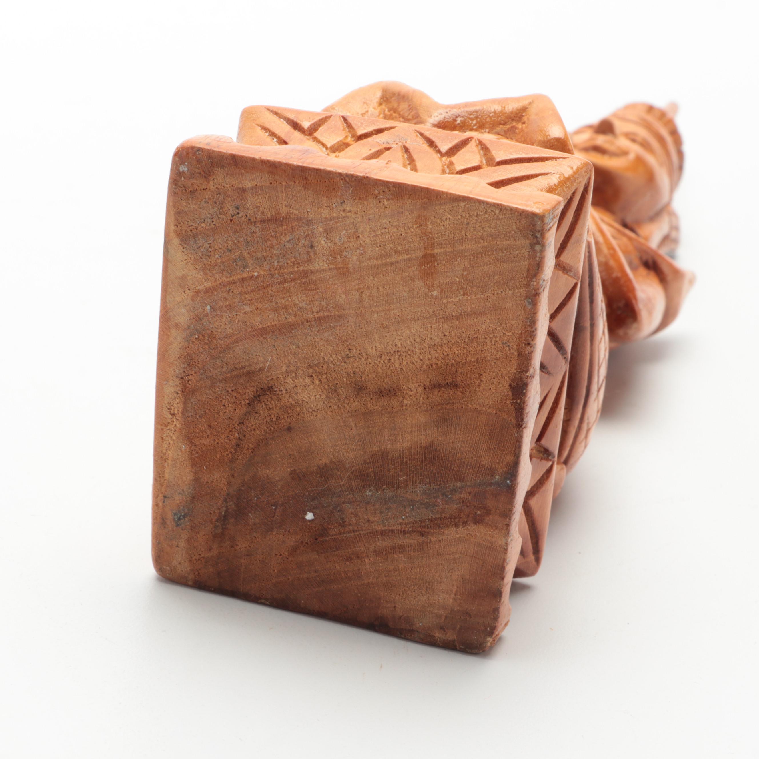 Anglo-Indian Folk Art Marionette Elephant Puppet with Carved Thai Buddha