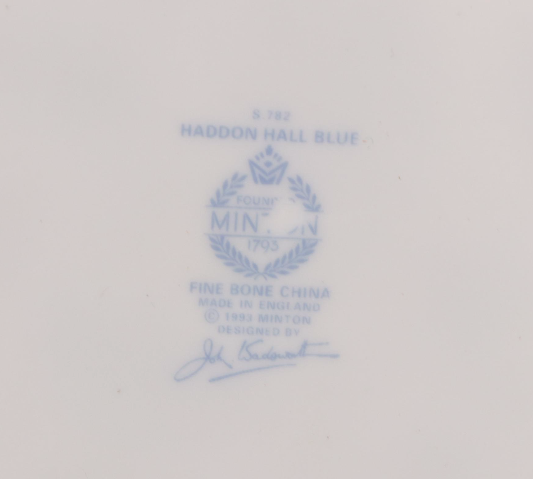 Minton "Haddon Hall Blue" Bone China Cake Plate and Sweet Meat Dishes, 1993