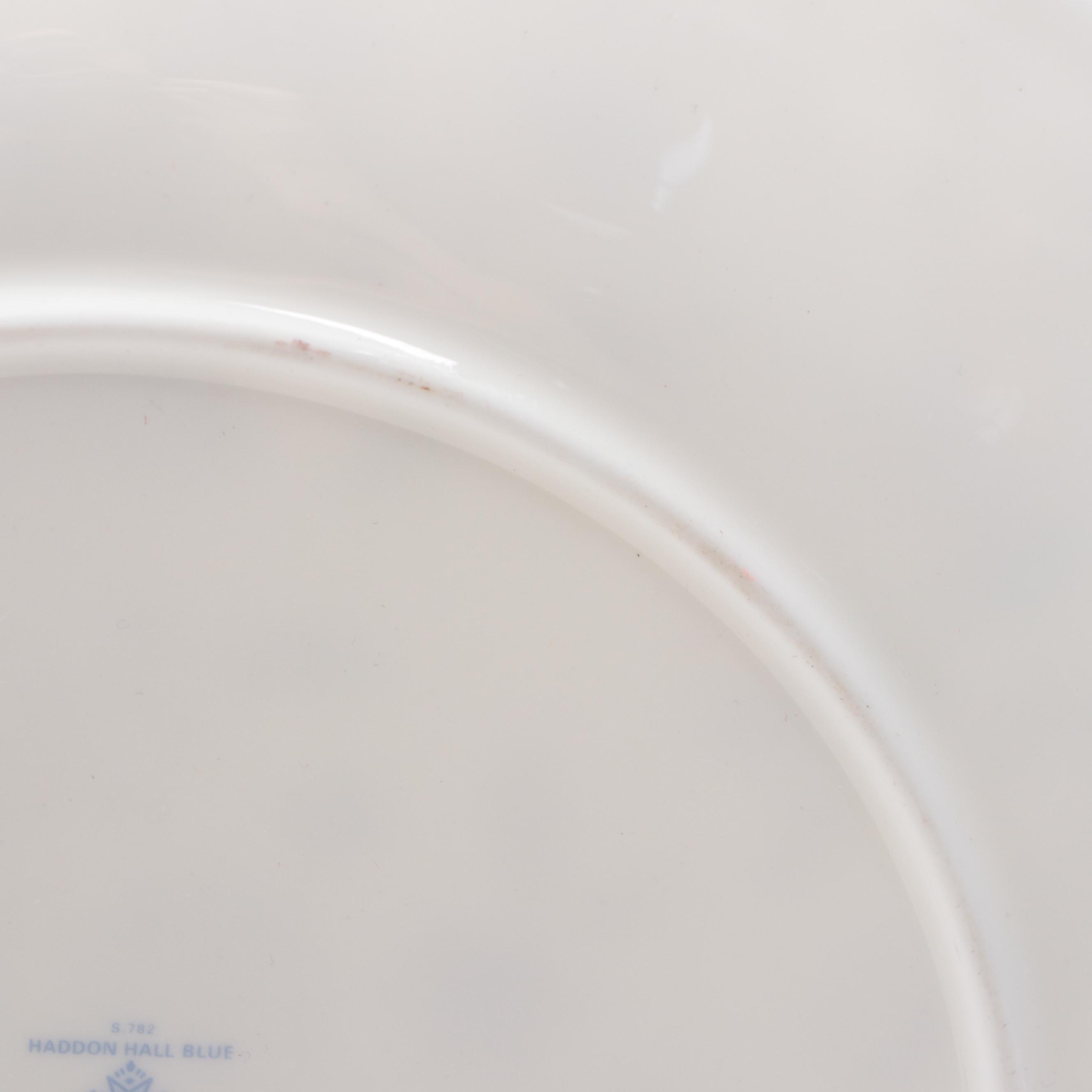 Minton "Haddon Hall Blue" Bone China Cake Plate and Sweet Meat Dishes, 1993