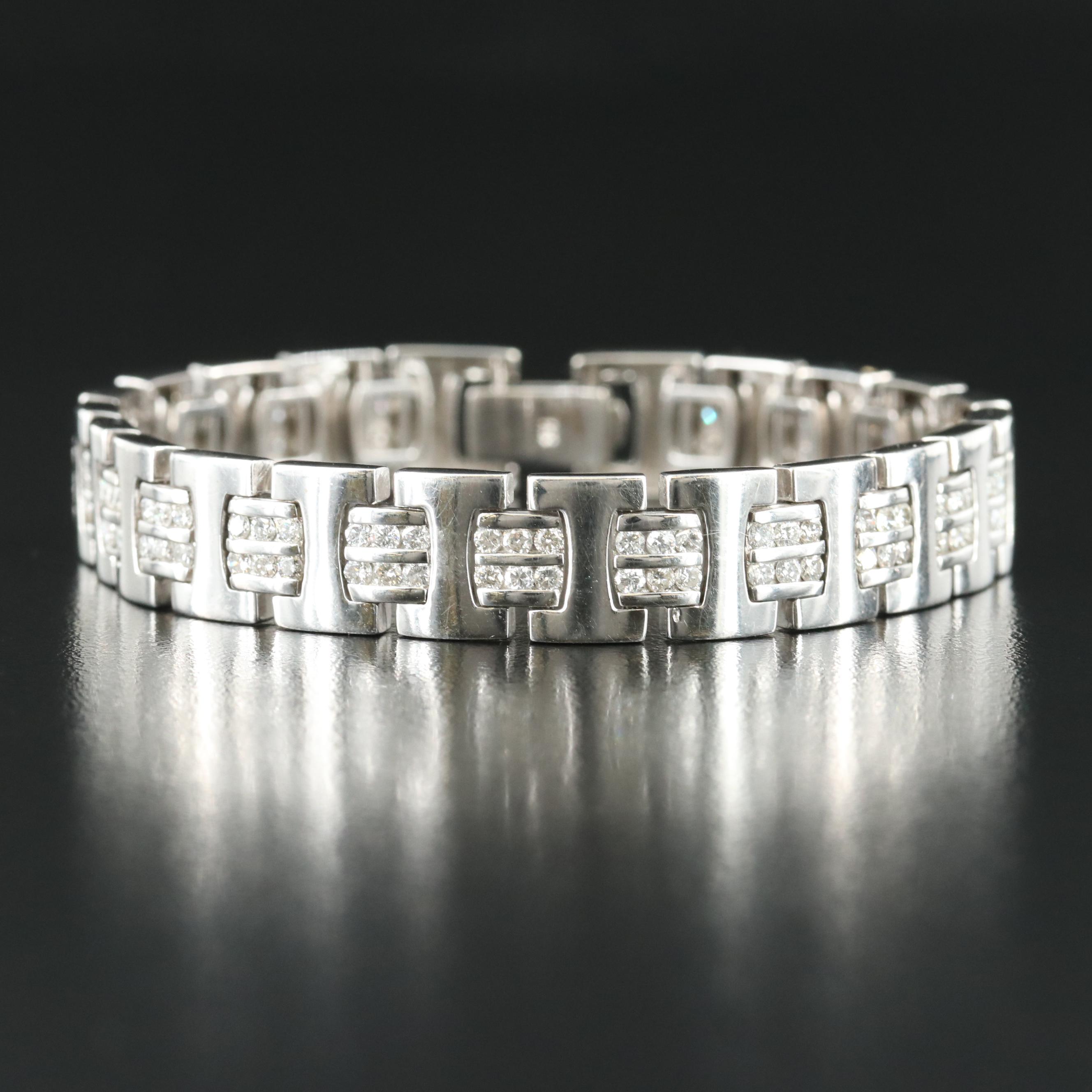 14K 4.14 CTW Diamond Double Row Link Bracelet