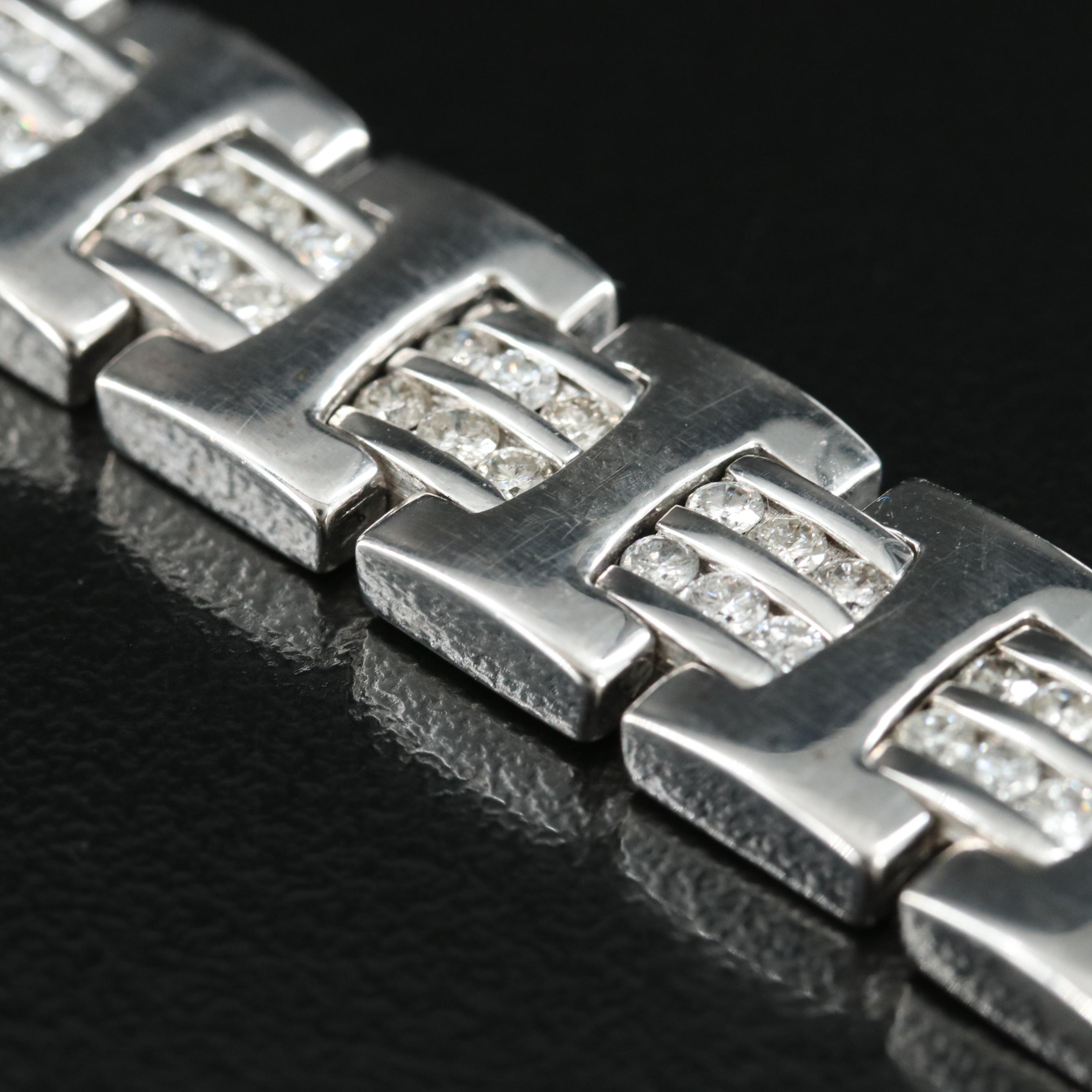 14K 4.14 CTW Diamond Double Row Link Bracelet