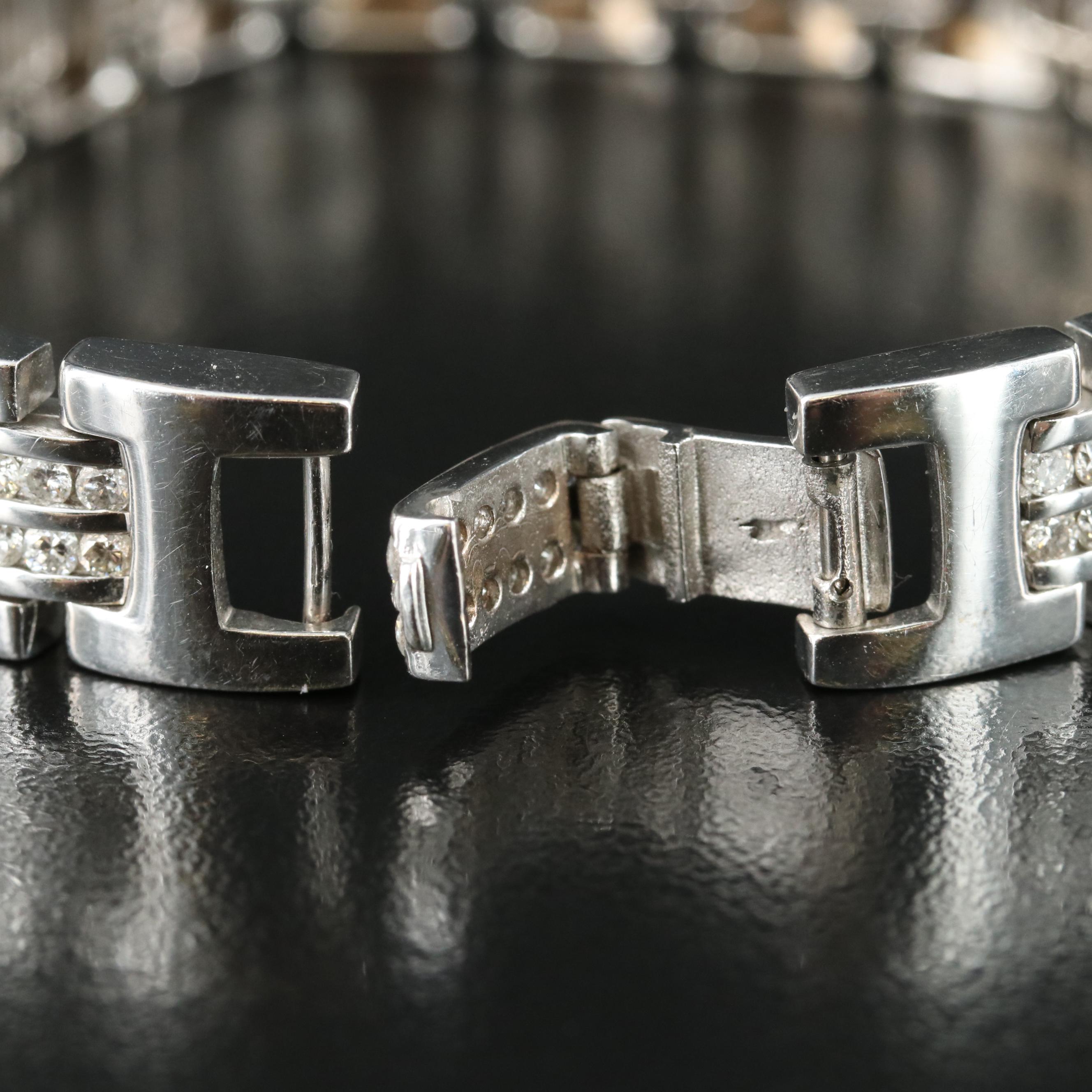 14K 4.14 CTW Diamond Double Row Link Bracelet