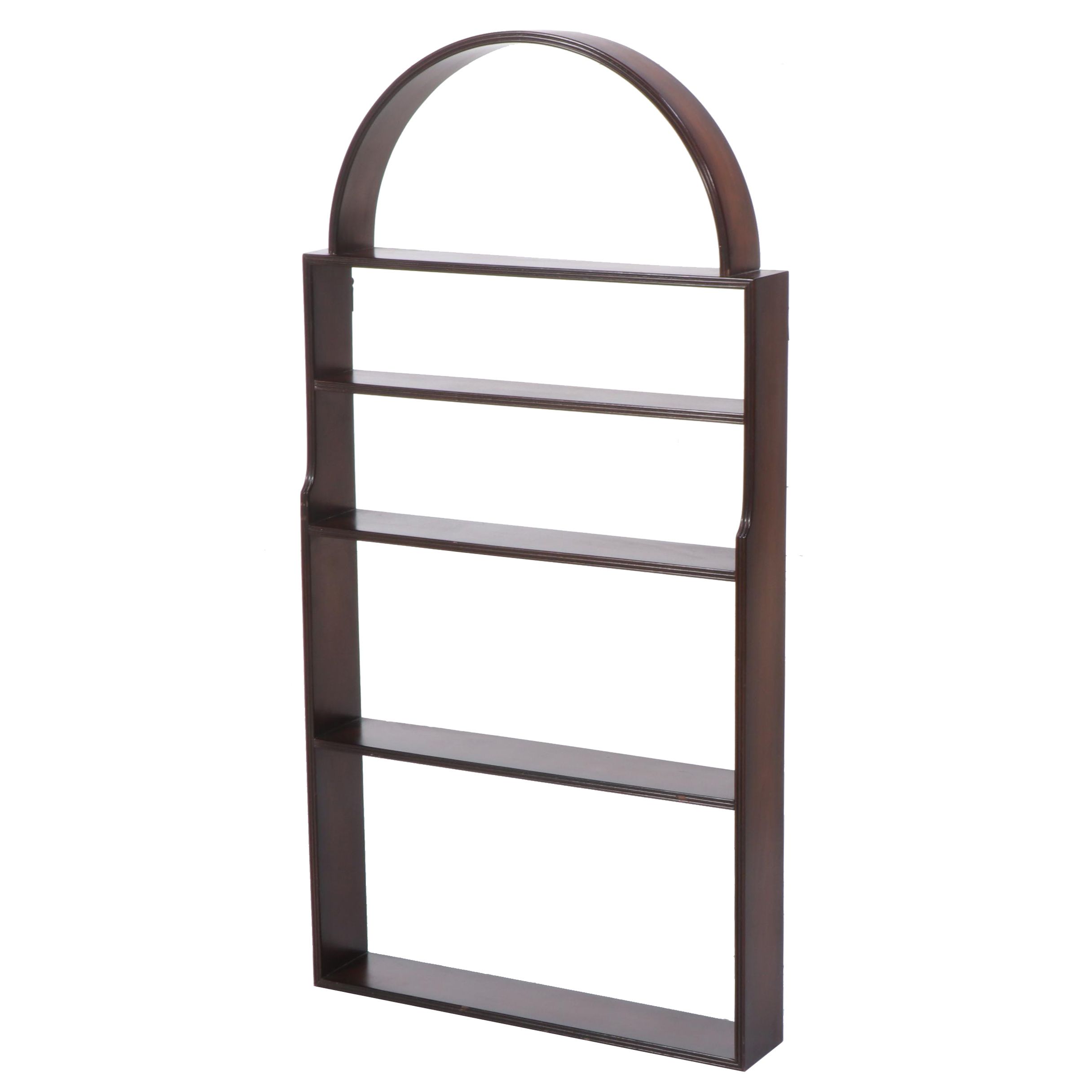 Mahogany Arched Wall Shelf, Late 20th Century