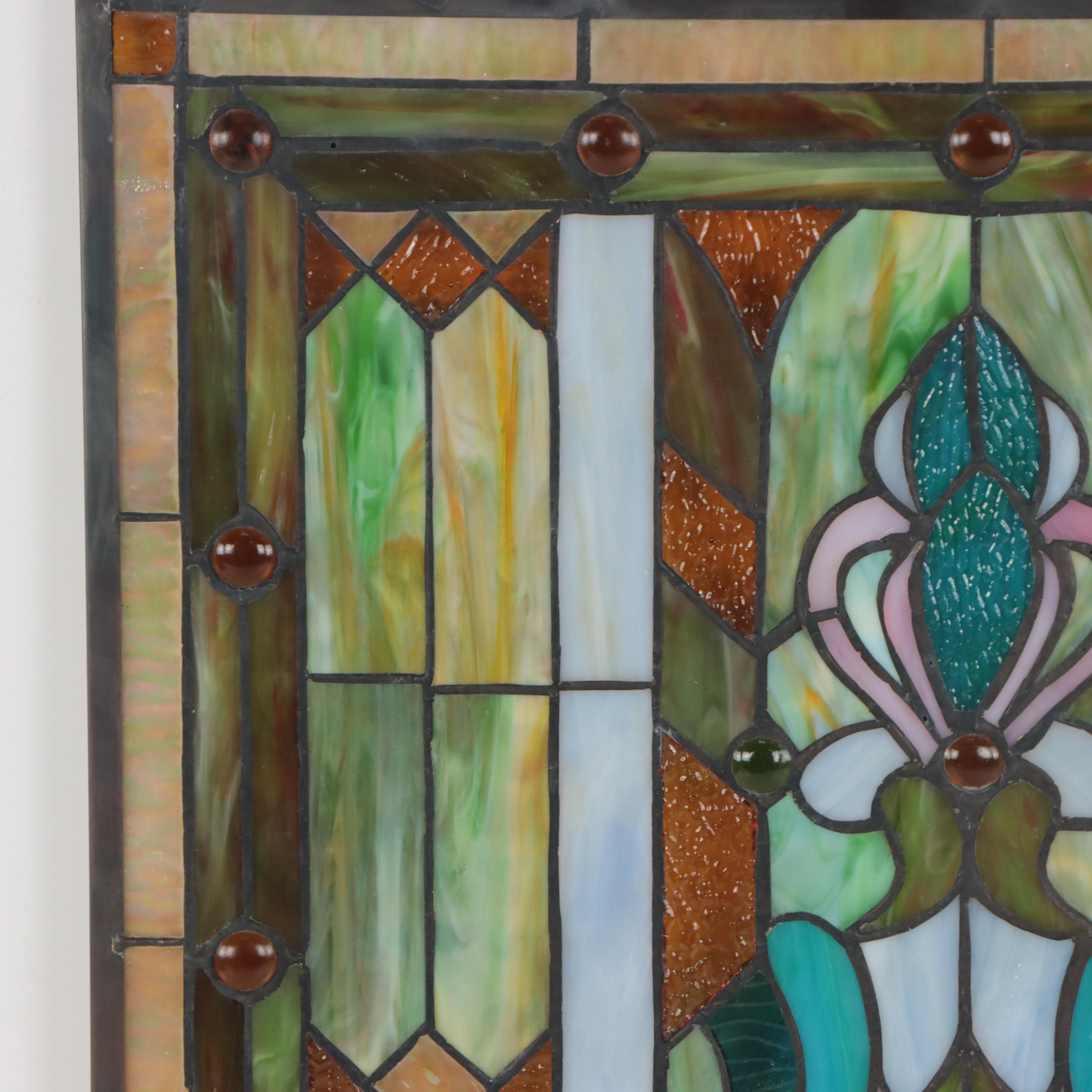 Contemporary Stained Glass Hanging Panel