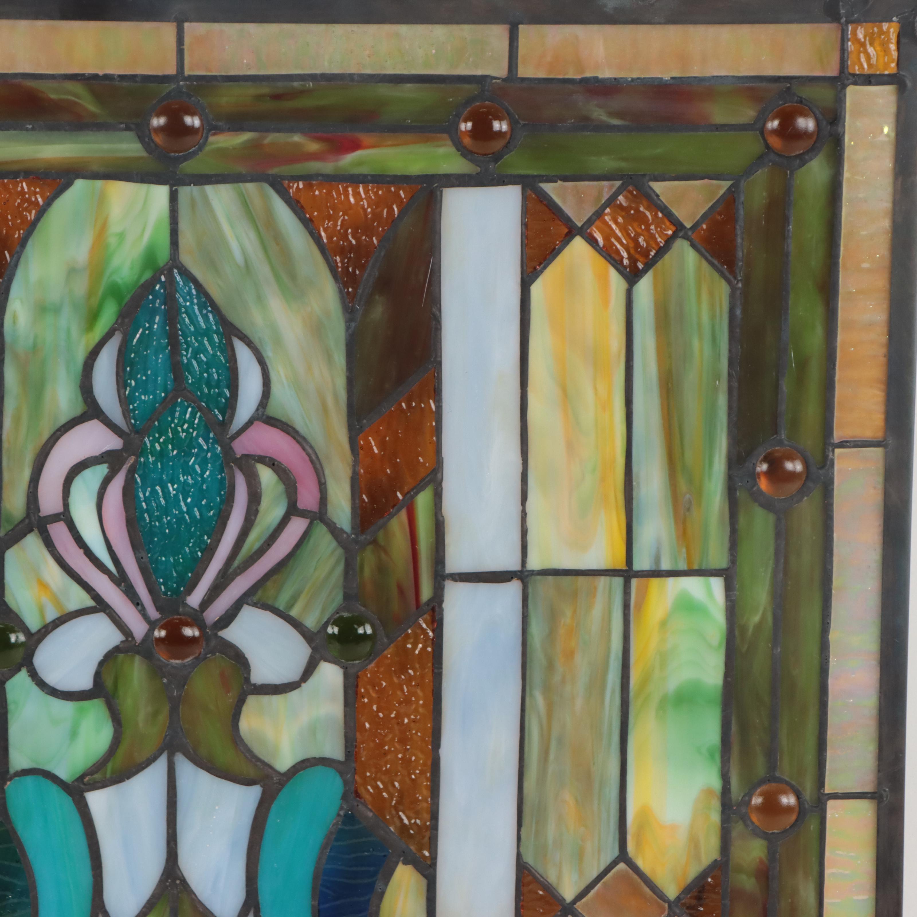 Contemporary Stained Glass Hanging Panel