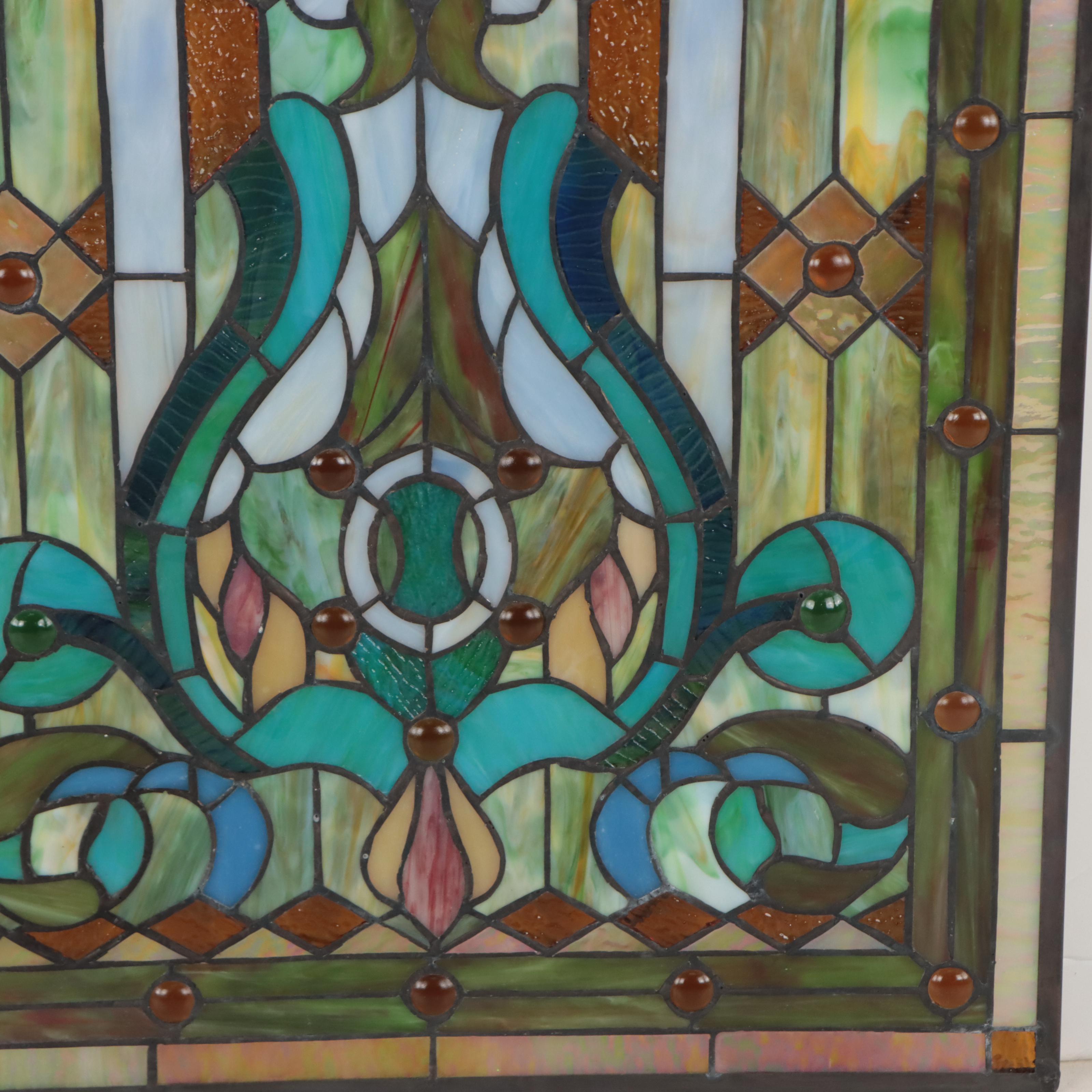 Contemporary Stained Glass Hanging Panel