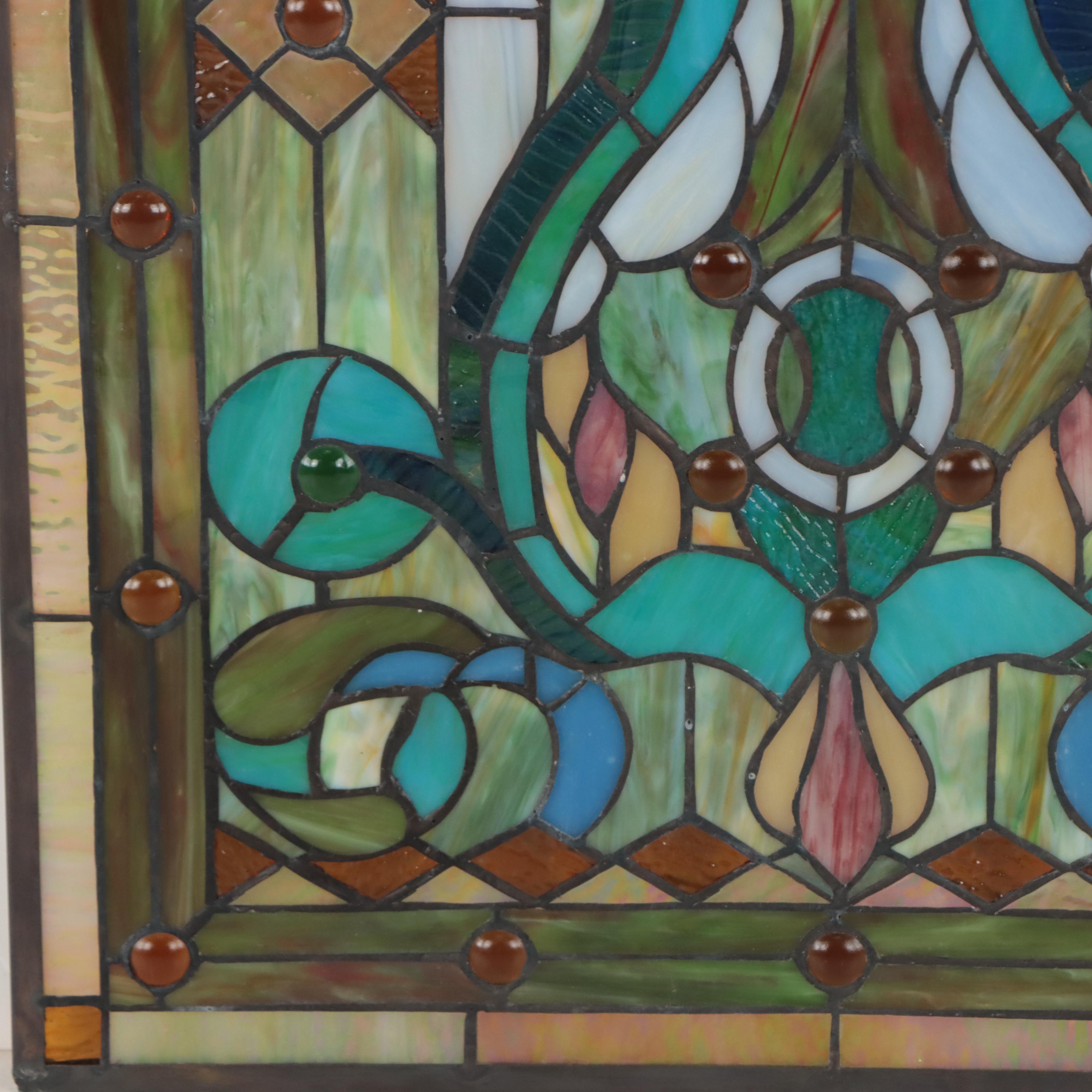 Contemporary Stained Glass Hanging Panel