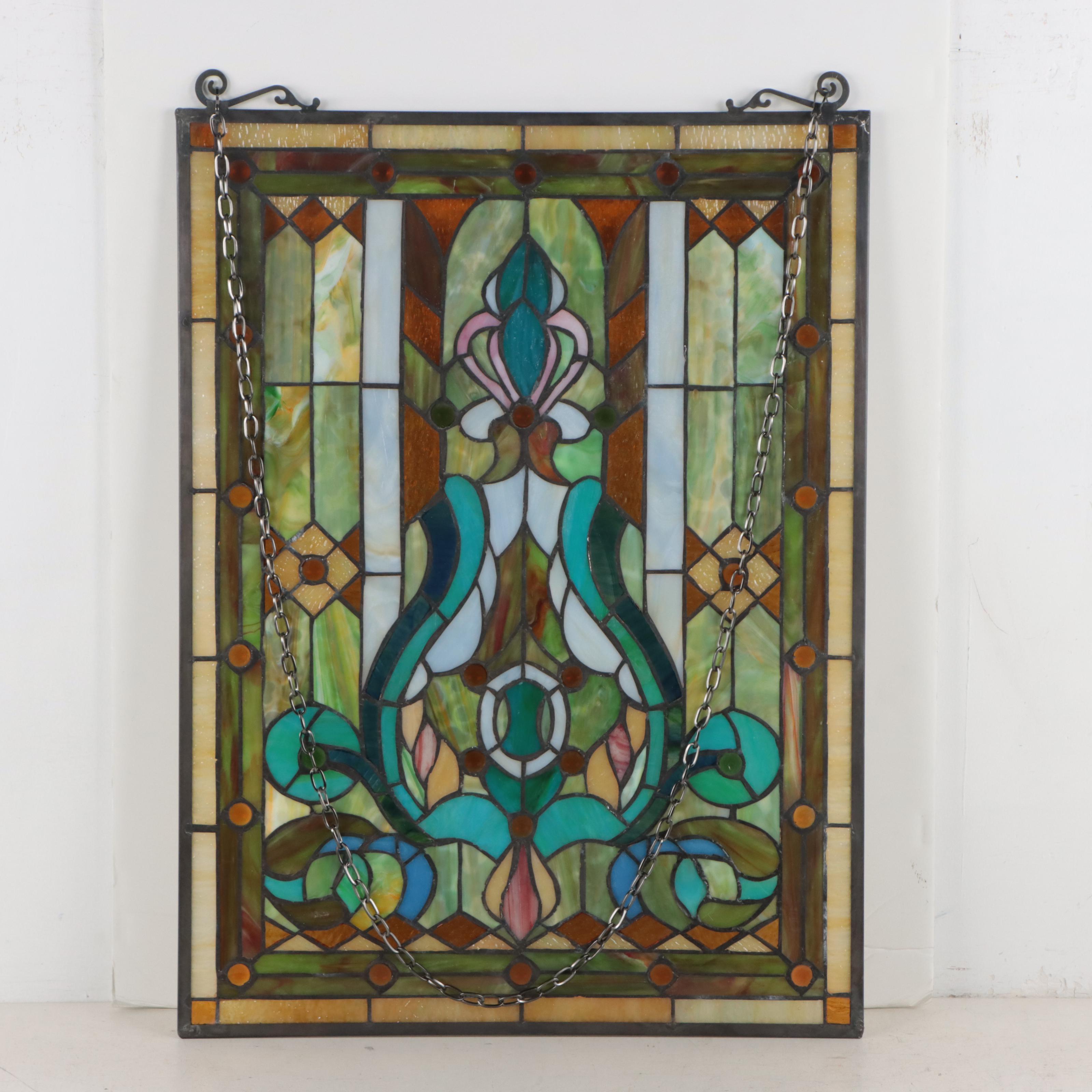 Contemporary Stained Glass Hanging Panel