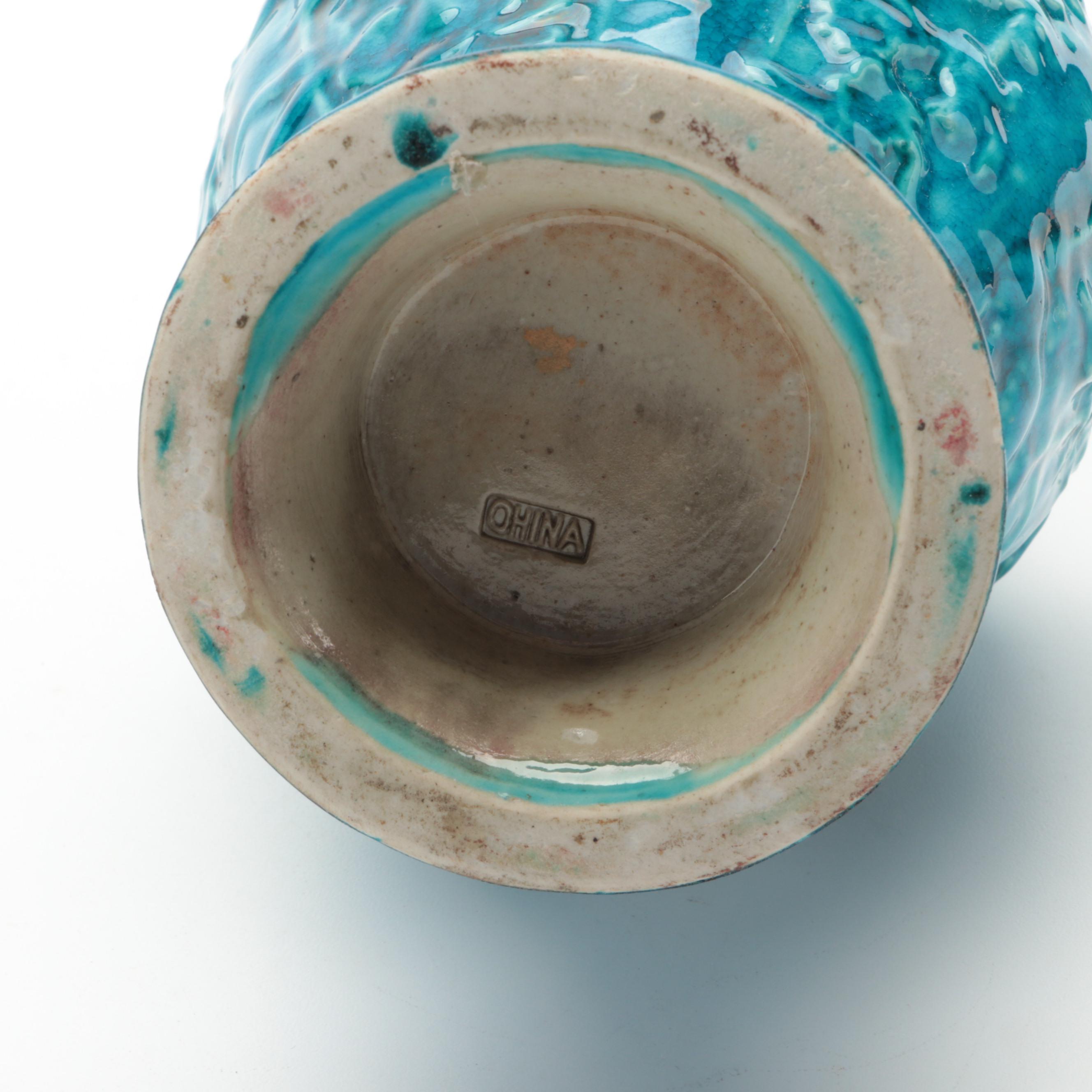 Chinese Turquoise Glazed Porcelain Vase and Bud Vases
