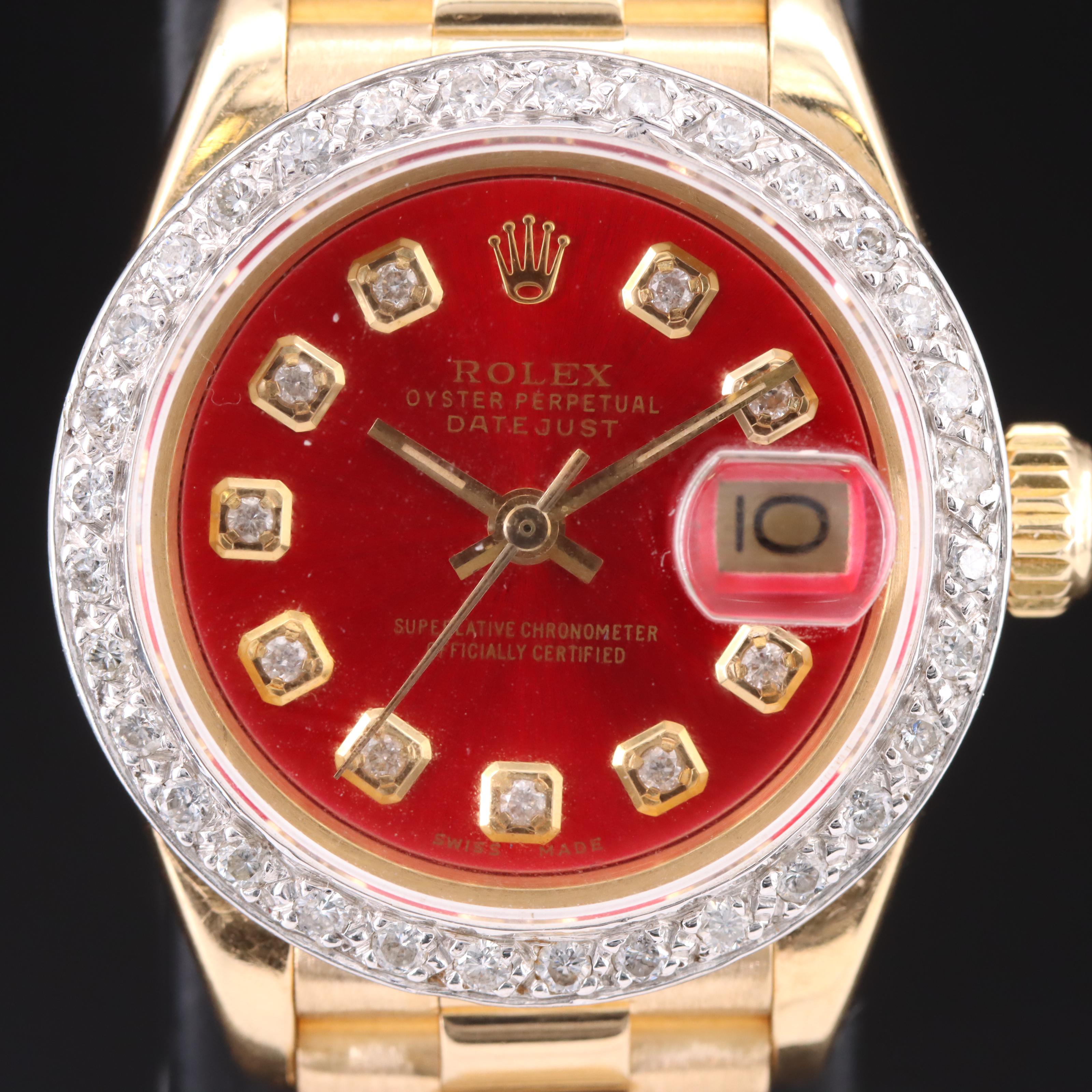 1977 Rolex Diamond Dial and Bezel Datejust Watch