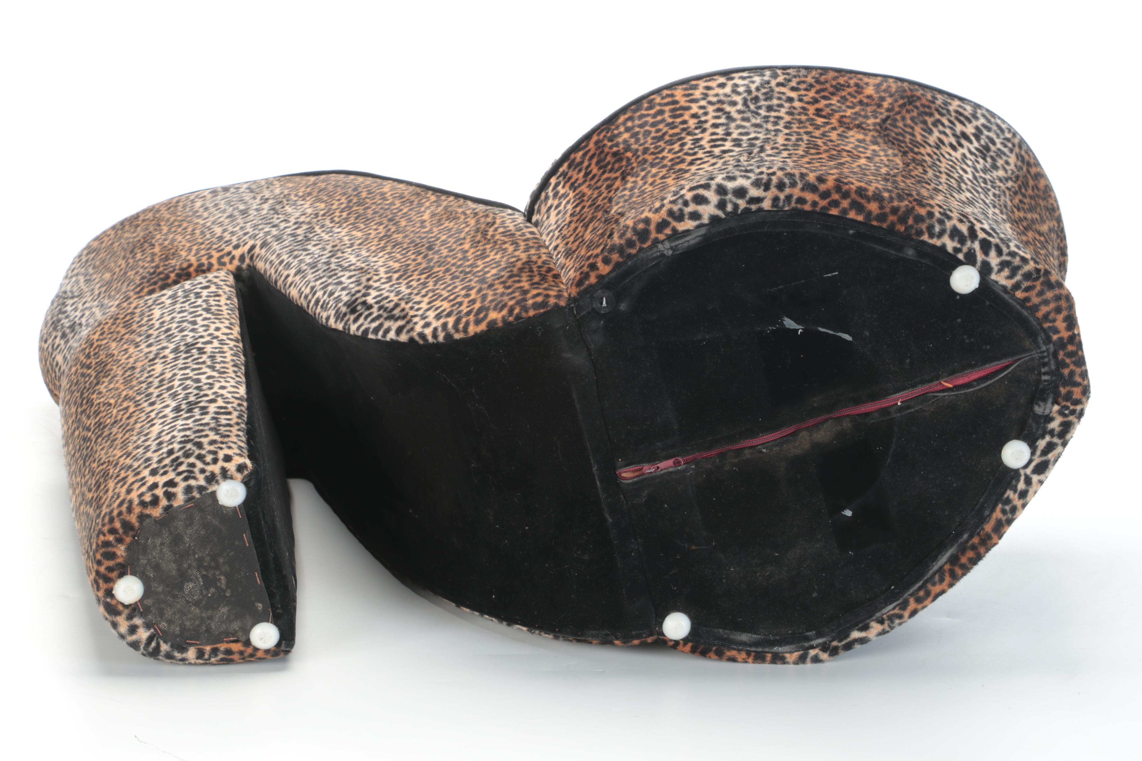 Contemporary Leopard Print Upholstered High Heel Shoe Chair