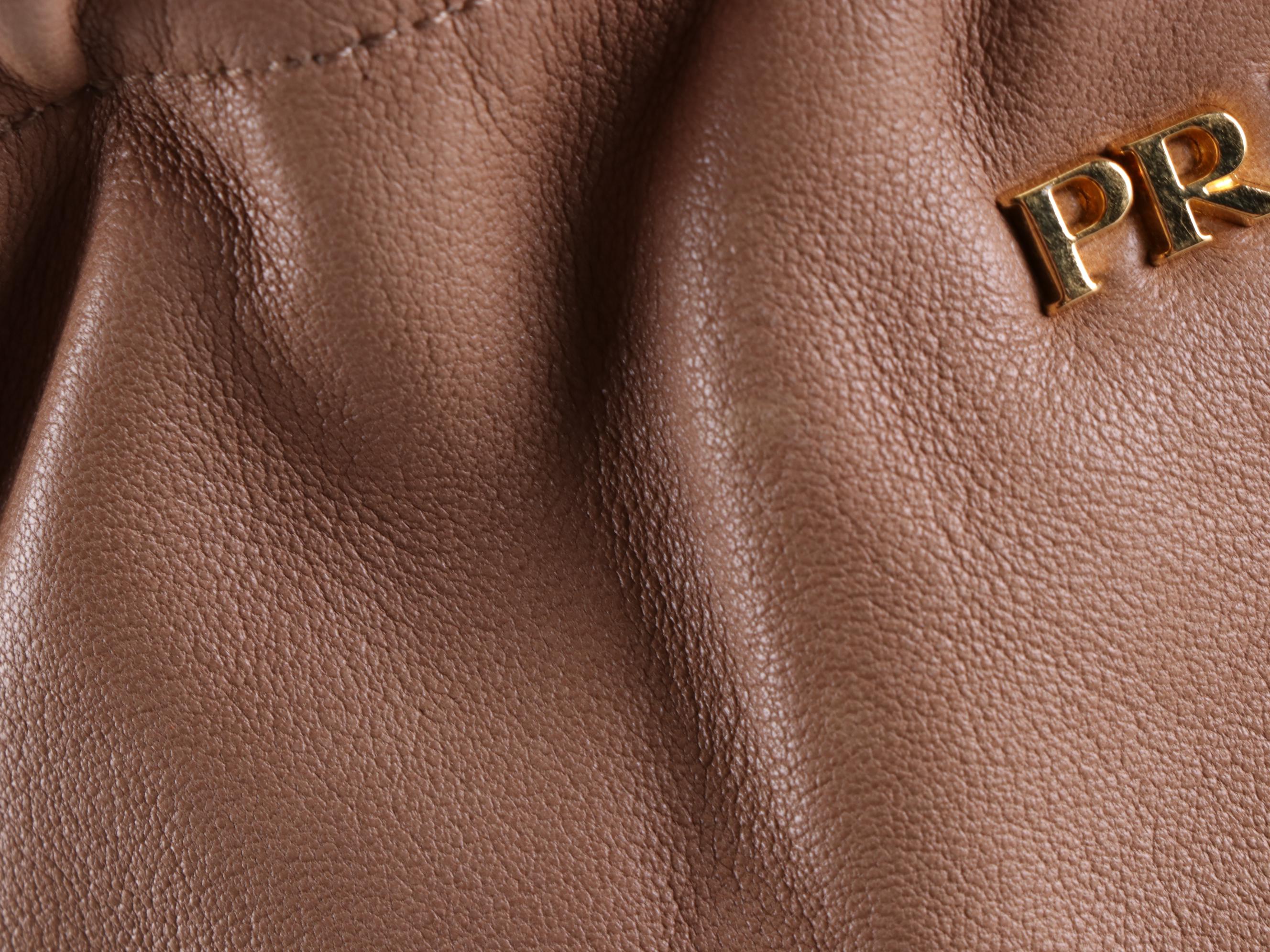 Prada Leather Side Bow Accent Tote