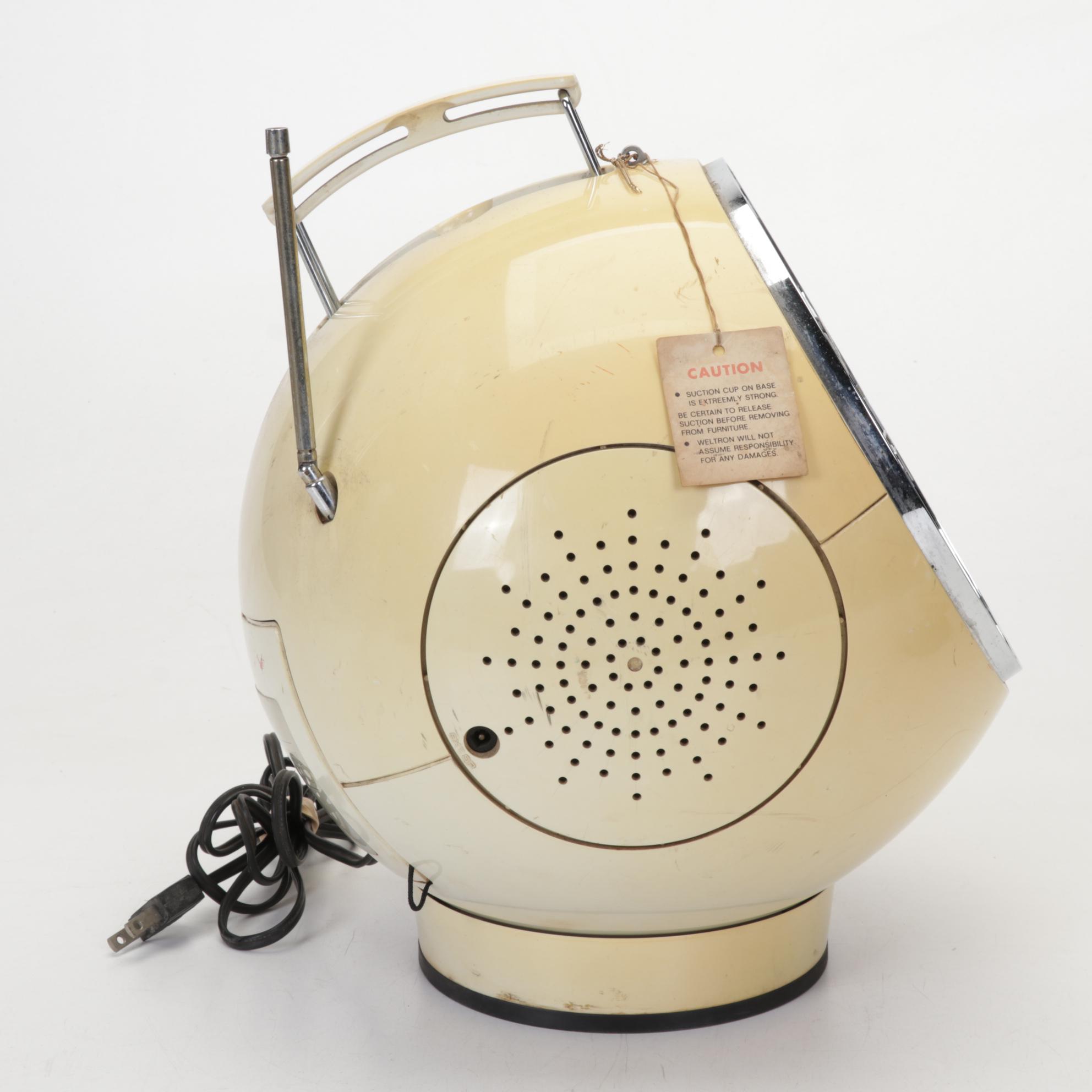 Weltron Globe Shaped Radio and 8-Track Tape Player and Peerless Transistor Radio
