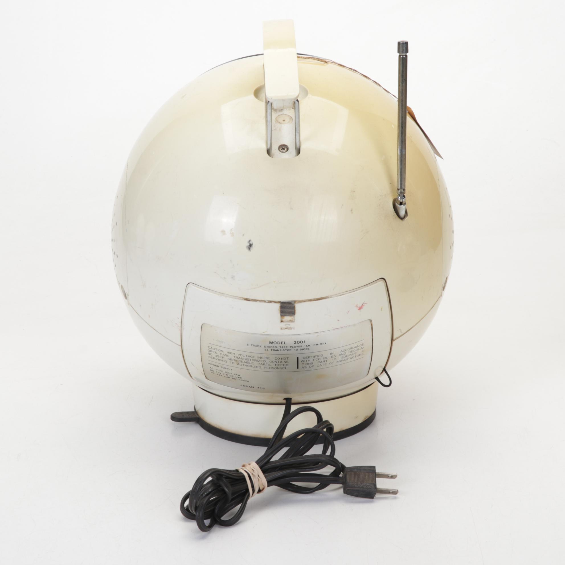 Weltron Globe Shaped Radio and 8-Track Tape Player and Peerless Transistor Radio