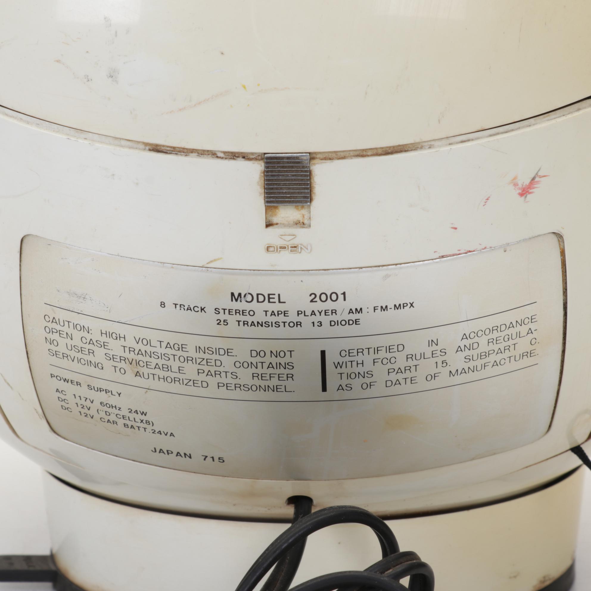 Weltron Globe Shaped Radio and 8-Track Tape Player and Peerless Transistor Radio