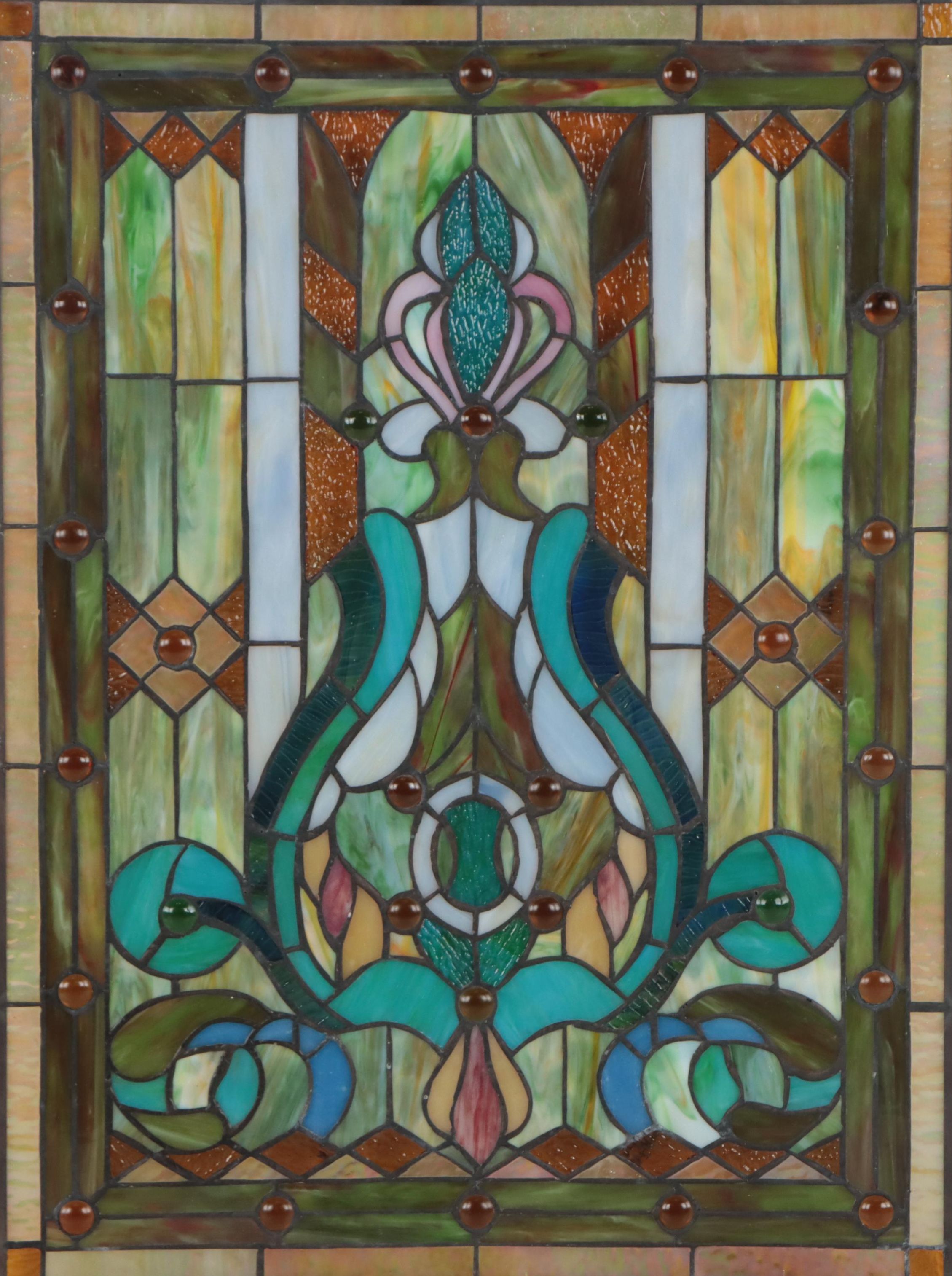 Contemporary Stained Glass Hanging Panel