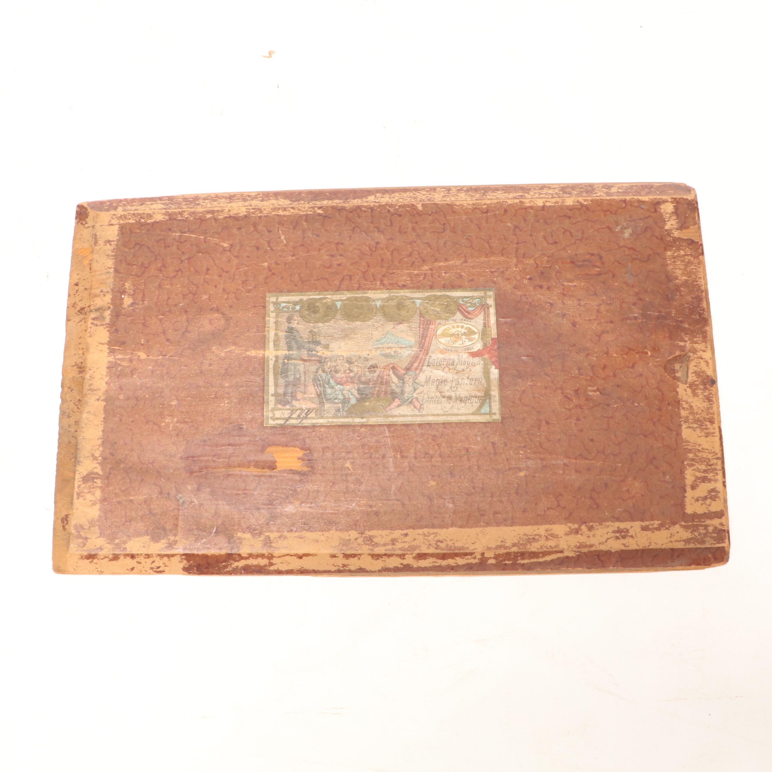 Magic Lantern Slide Viewer With Story Picture Slides, Late 19th to Early 20th C