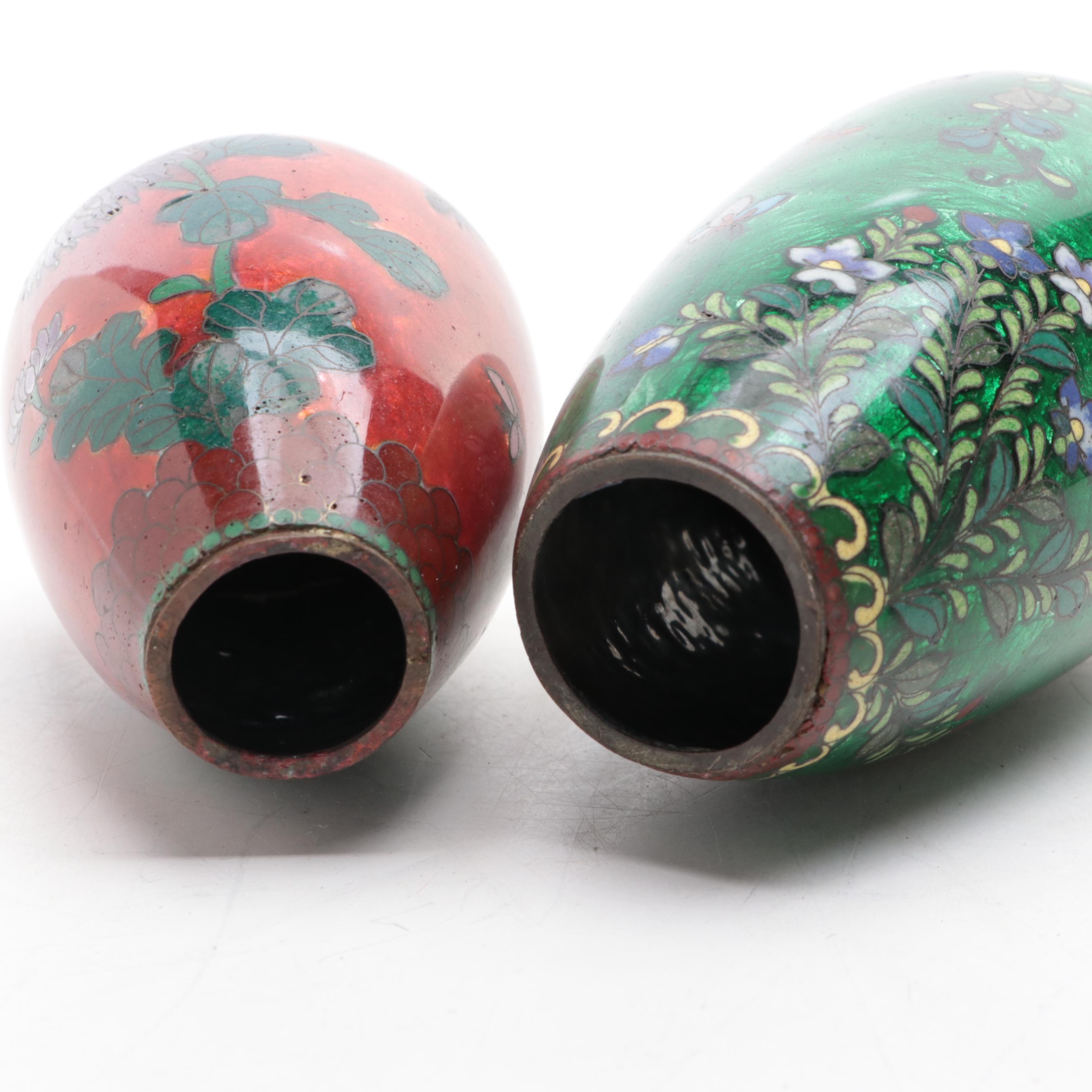 Japanese Ginbari and  Cloisonné Vases
