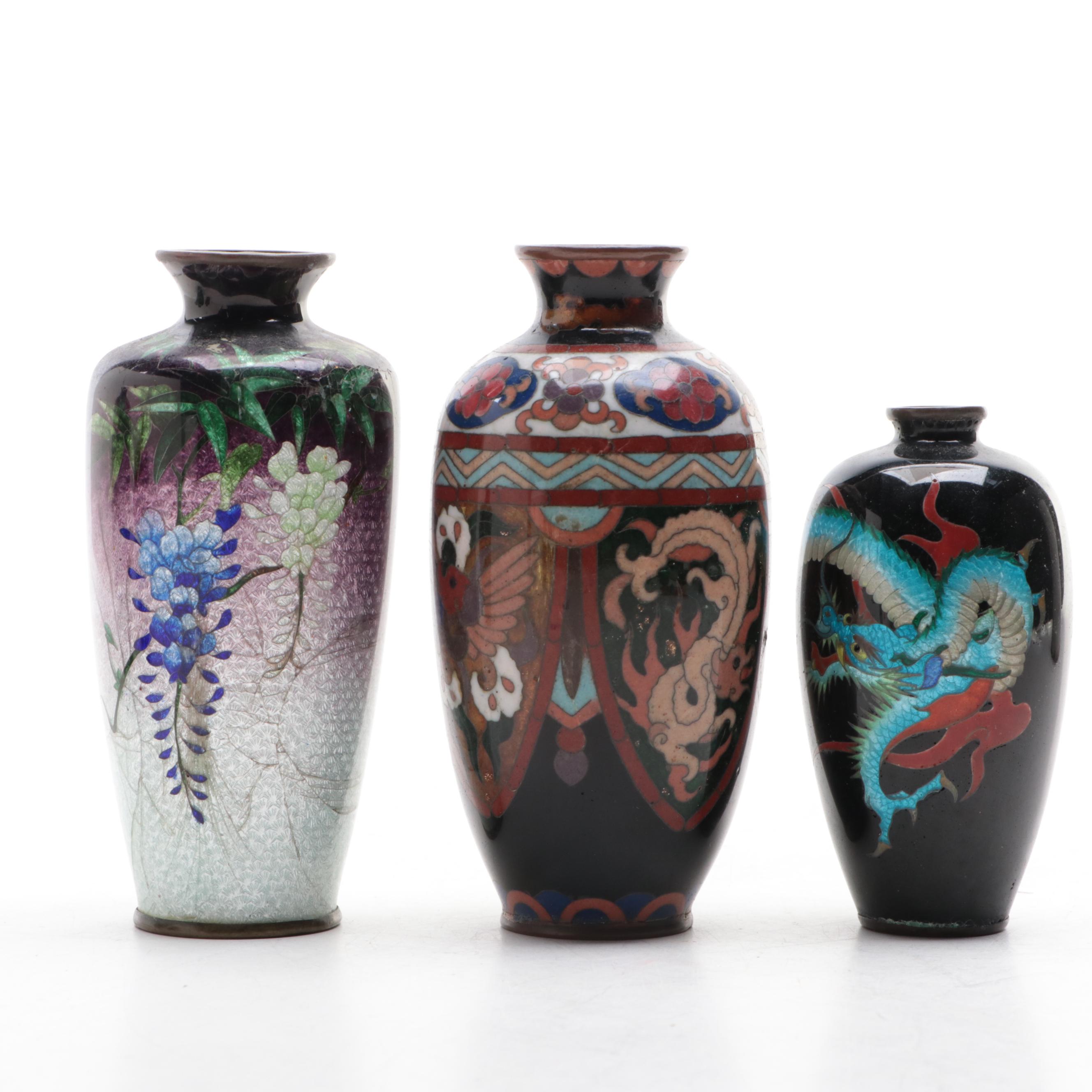 Japanese Ginbari and  Cloisonné Vases