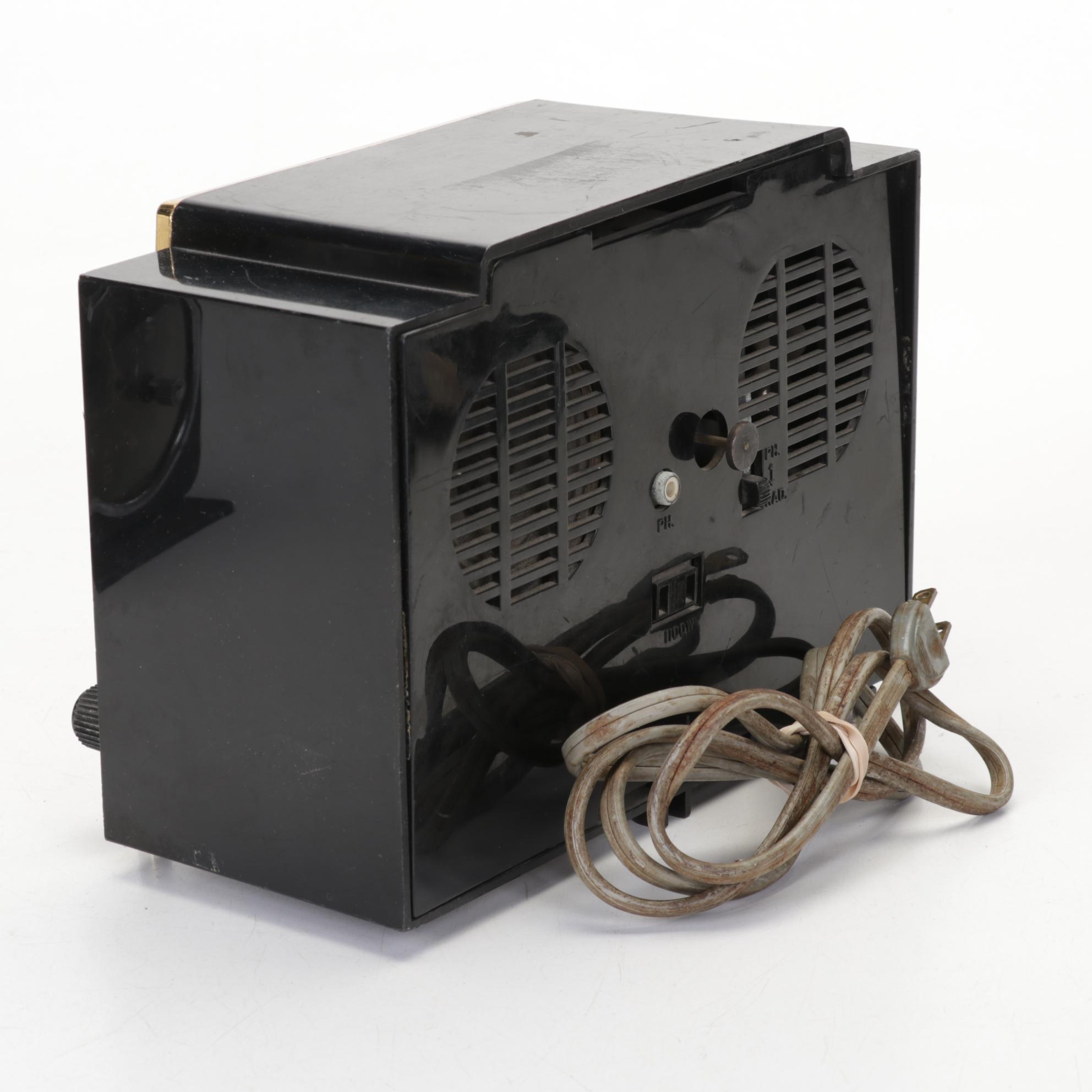 Art Deco Telechron Capehart Alarm Clock Radio With Lackner and GE Alarm Clocks