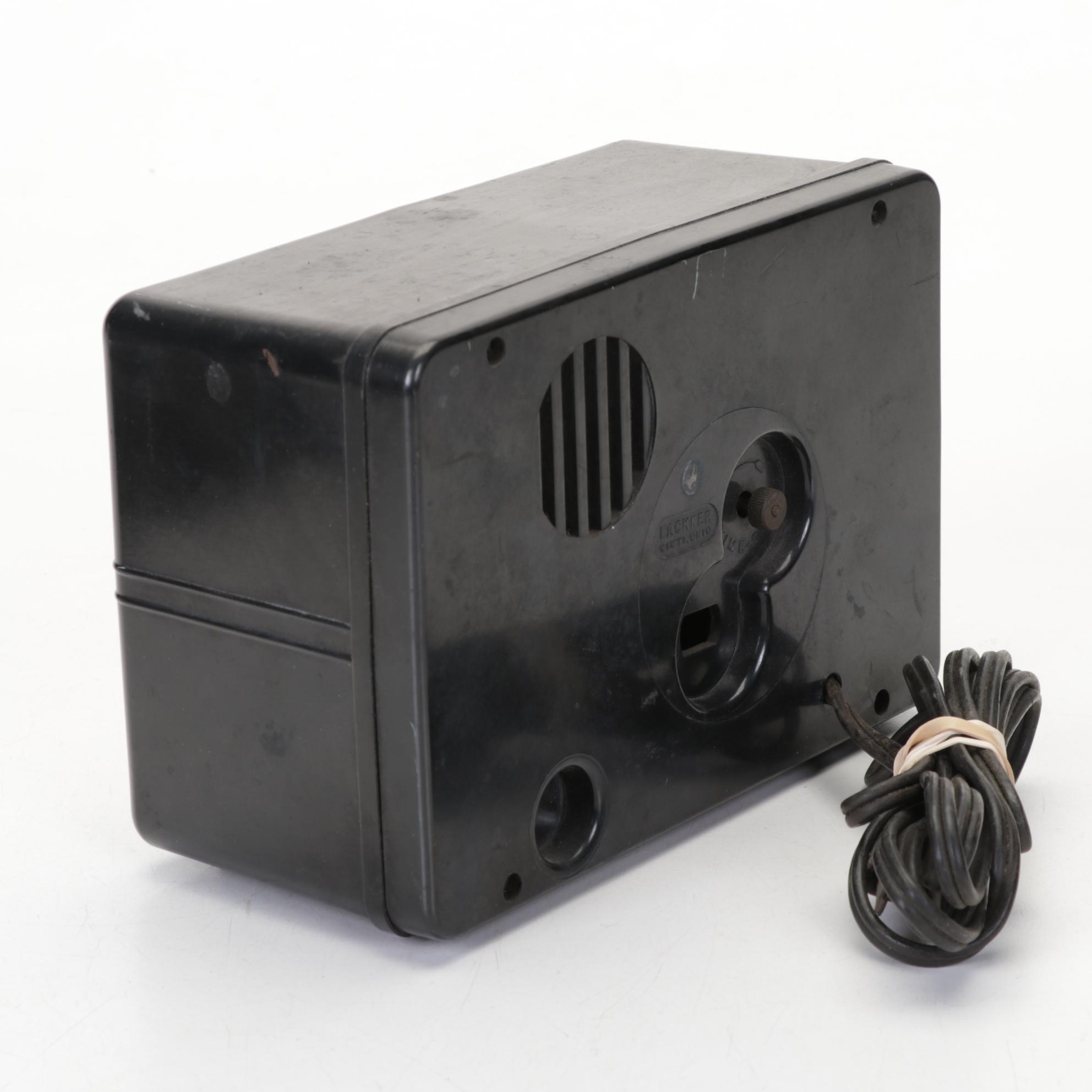 Art Deco Telechron Capehart Alarm Clock Radio With Lackner and GE Alarm Clocks