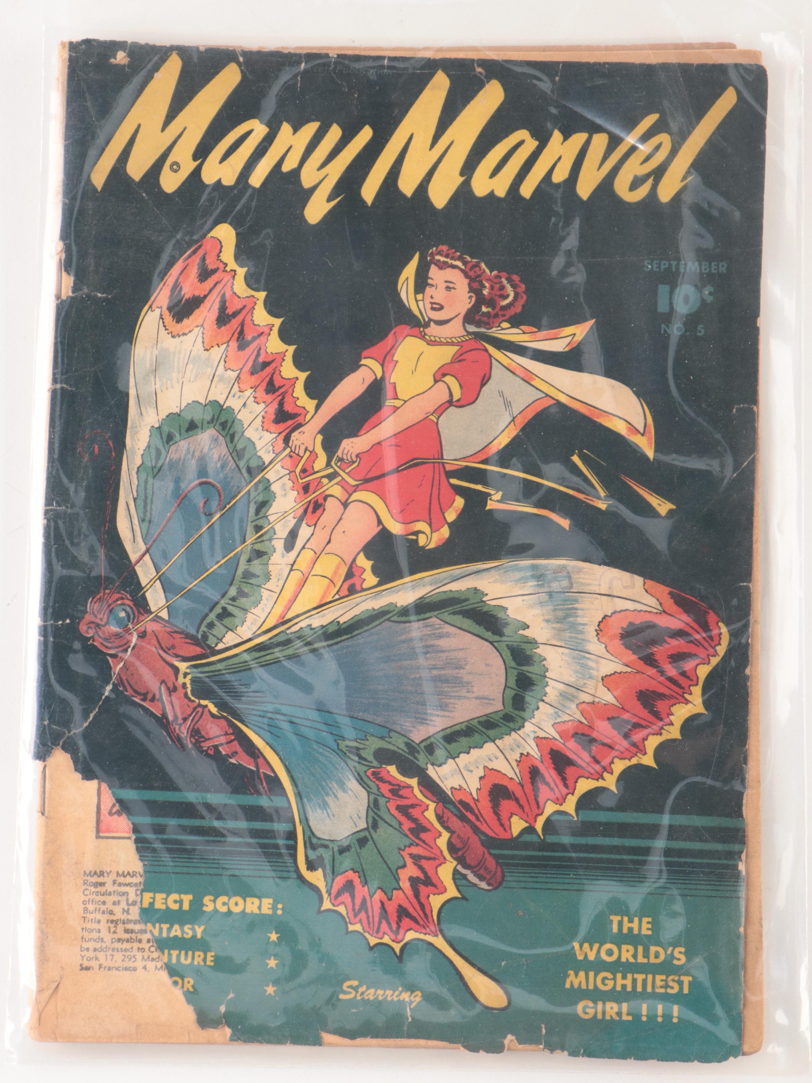 Golden Age DC Comics Mary Marvel, Issues #5, #6, #8, #9