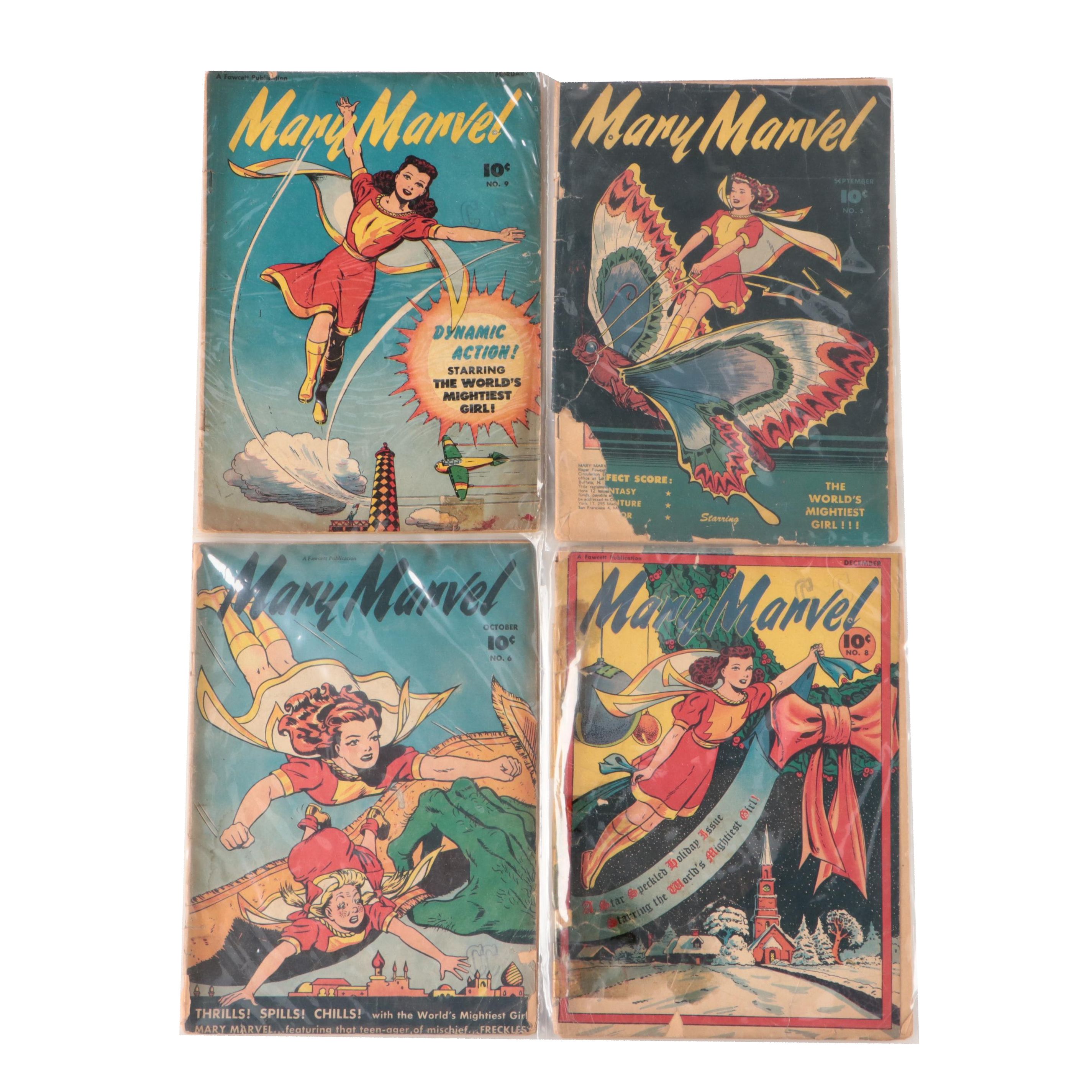 Golden Age DC Comics Mary Marvel, Issues #5, #6, #8, #9