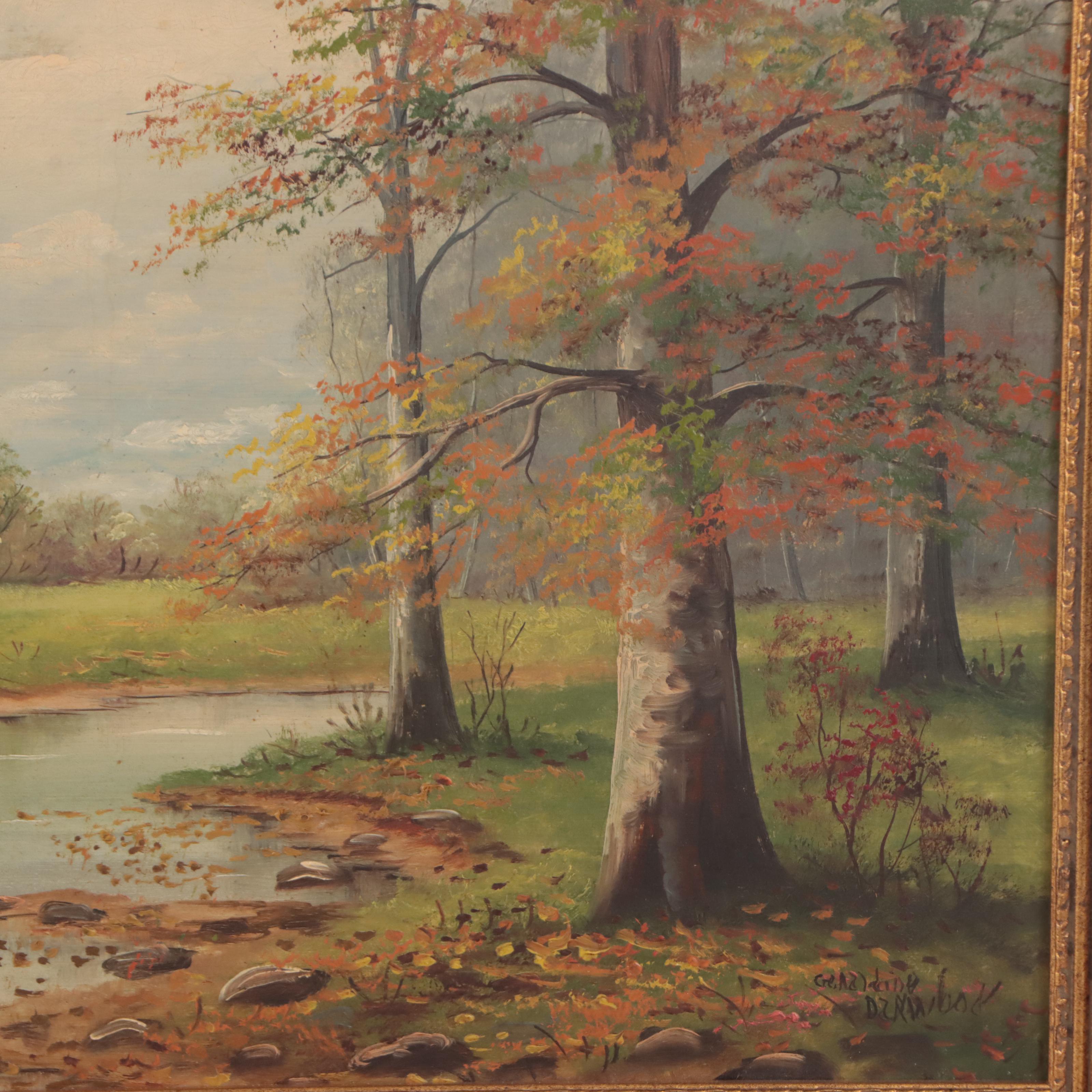 Oil Painting of River Landscape