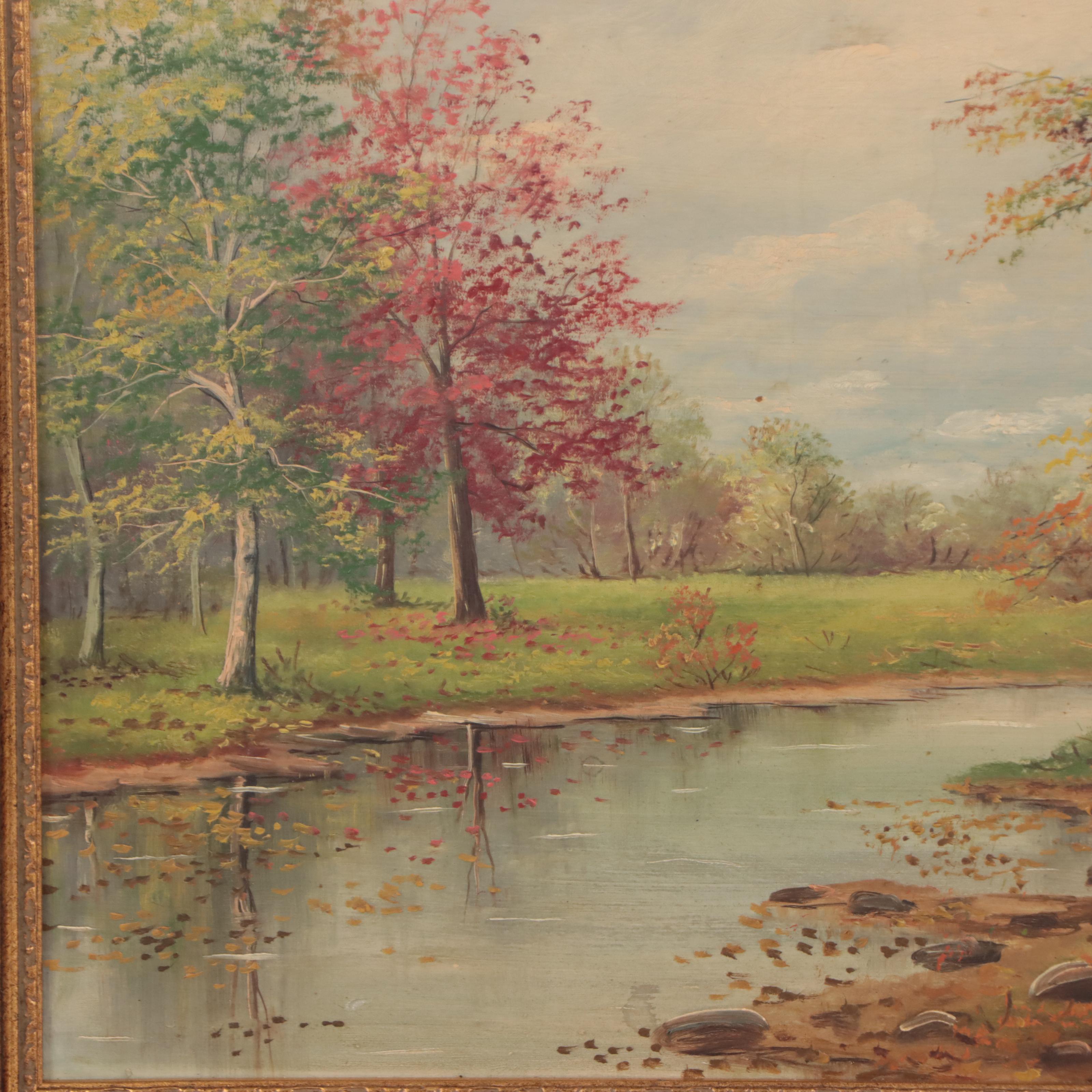 Oil Painting of River Landscape