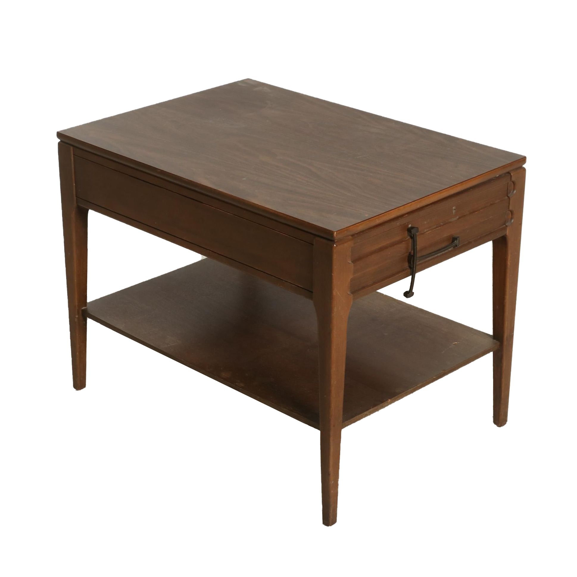 Mid Century Modern Style Mersman Walnut Laminate Side Table, Mid-20th Century