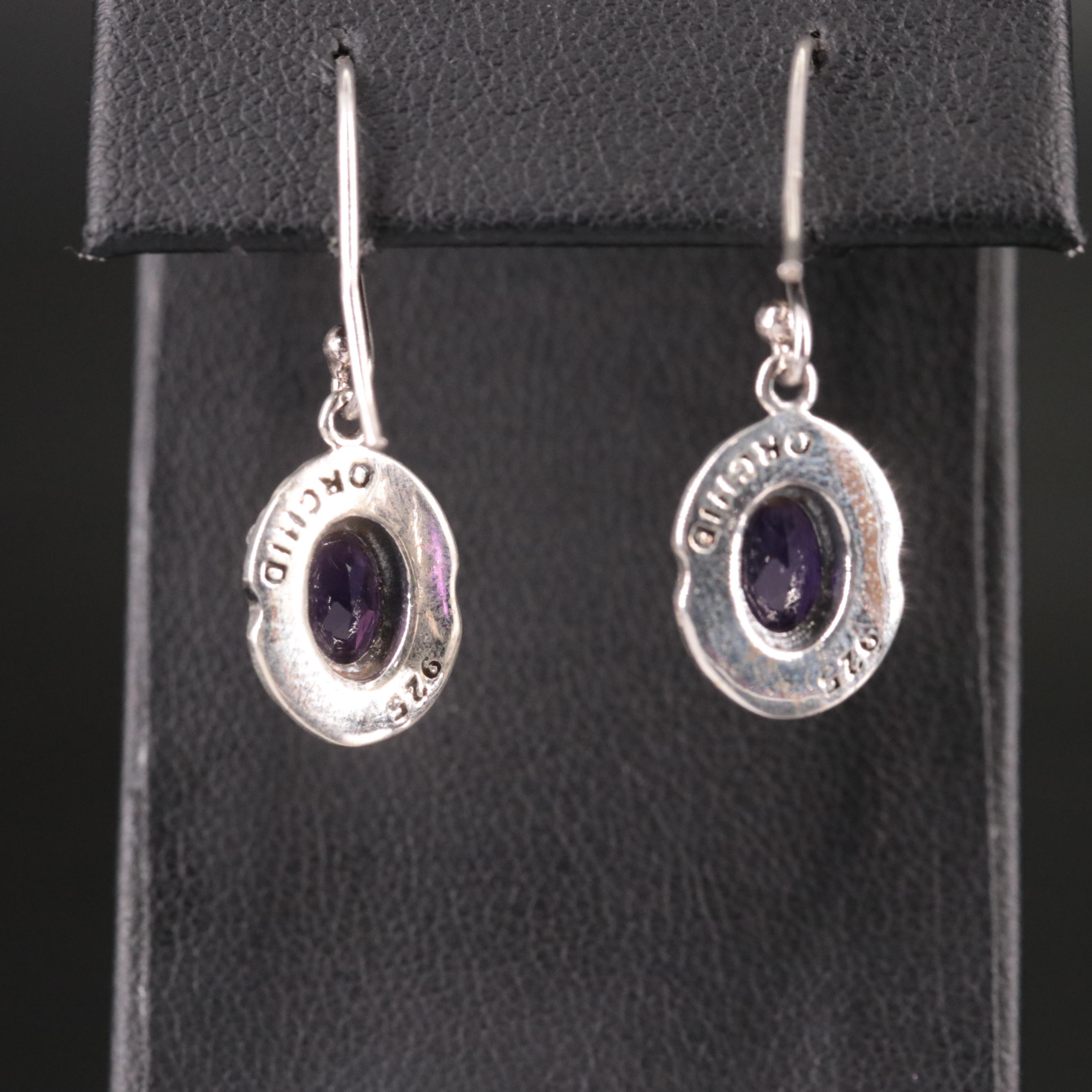 Sterling Amethyst Drop Earrings