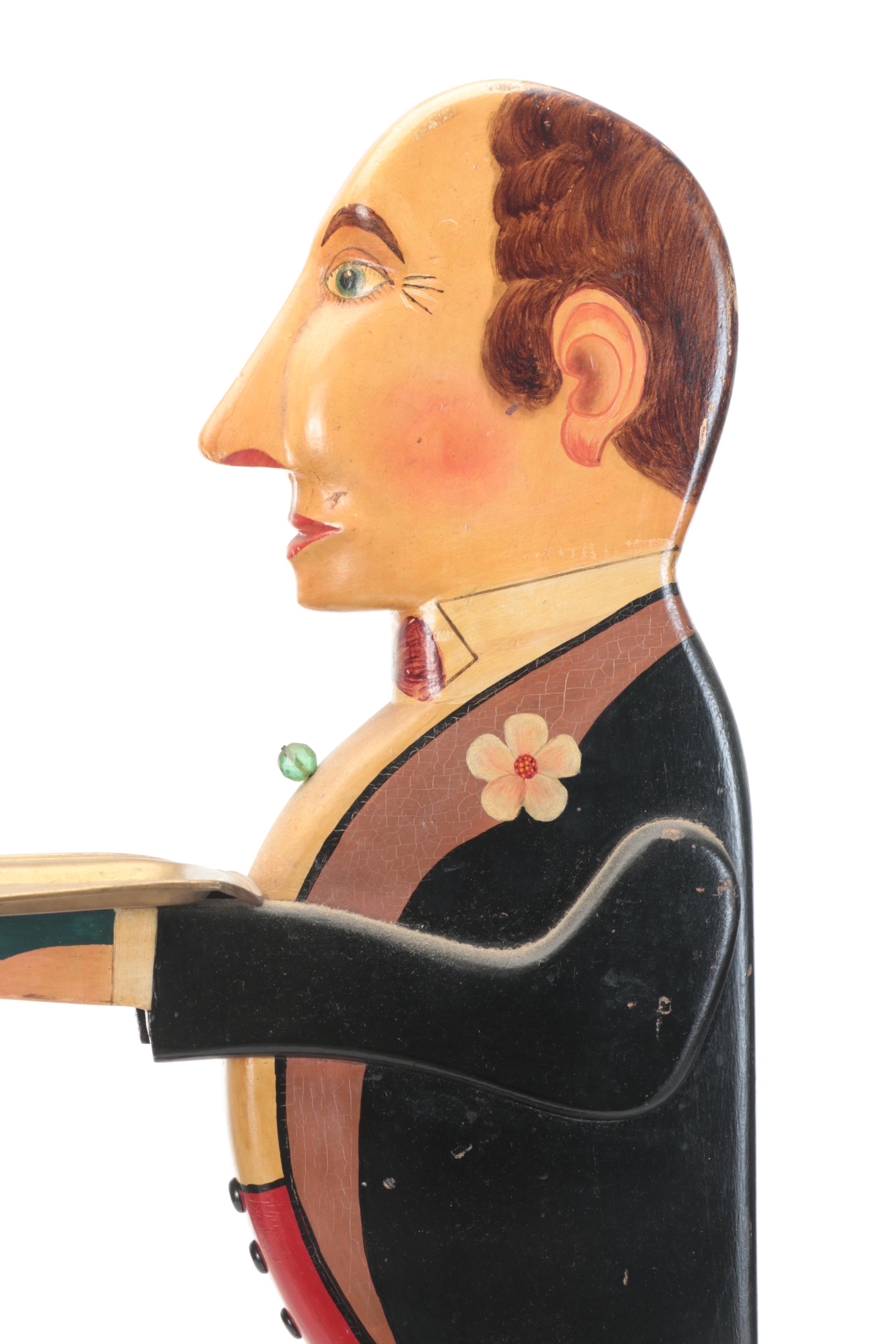 Painted Wood Figural Butler Tray Table