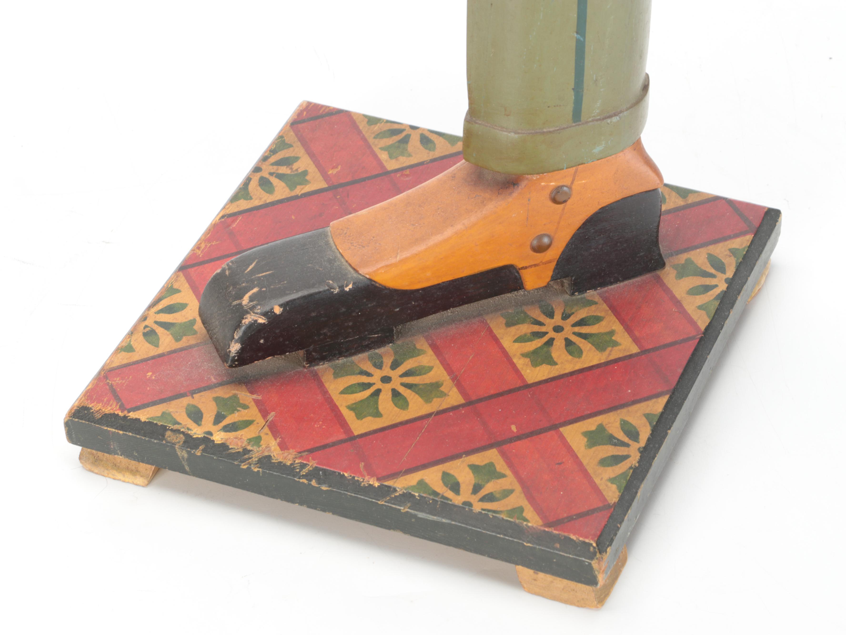 Painted Wood Figural Butler Tray Table