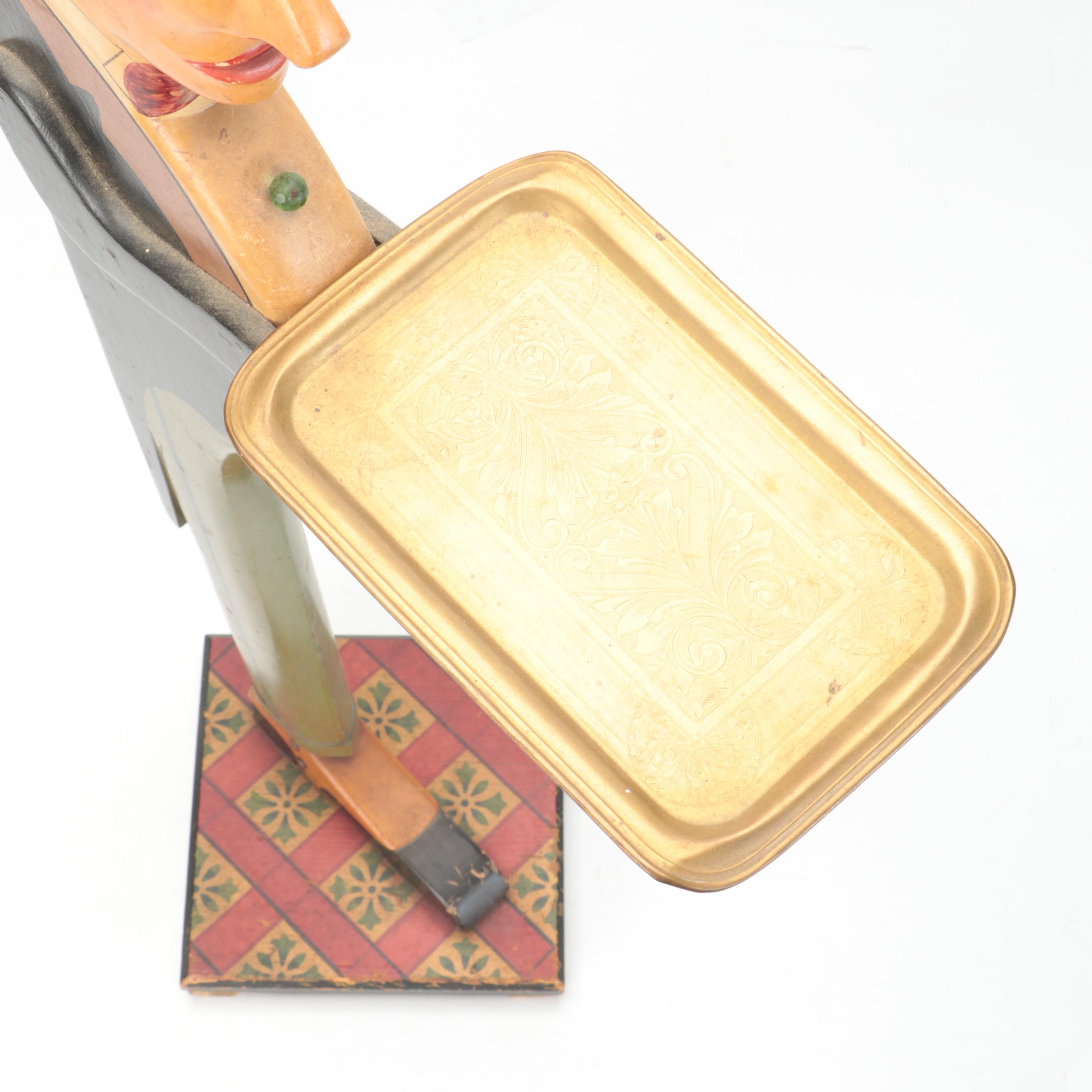 Painted Wood Figural Butler Tray Table